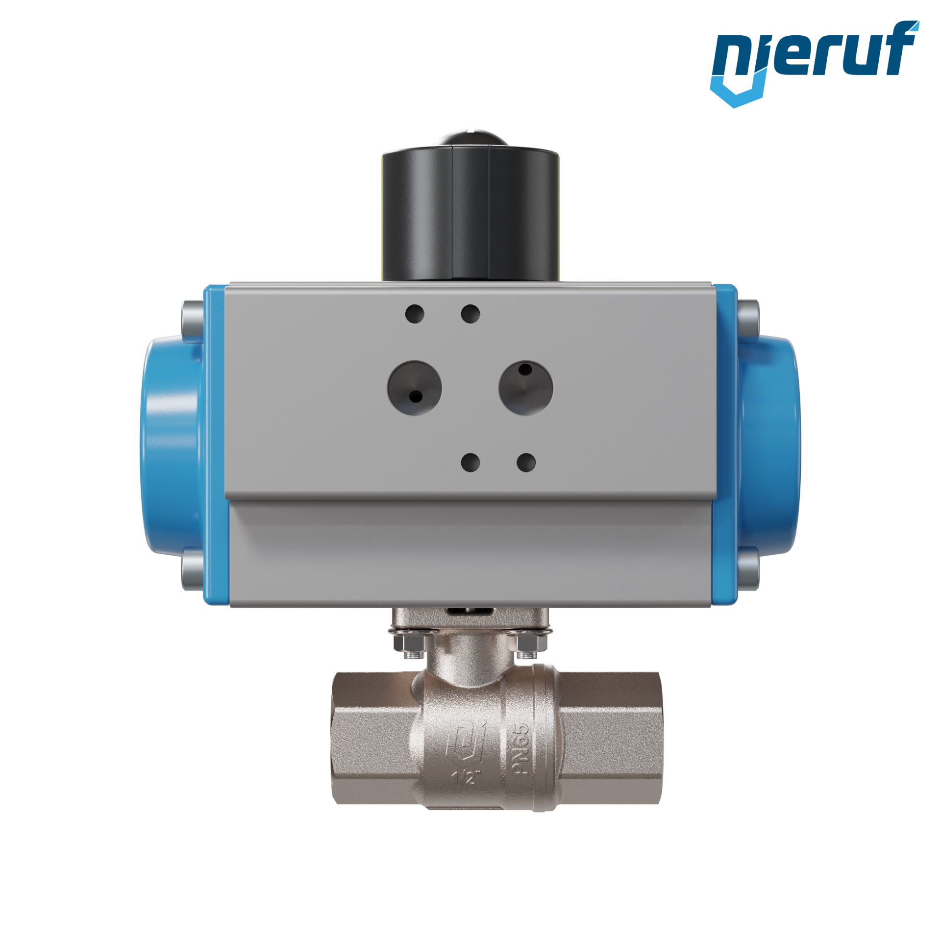 valvola a sfera automatica con manicotto DN15 - 1/2" pollici azionamento rotativo pneumatico a effetto semplice apertura a molla PK01