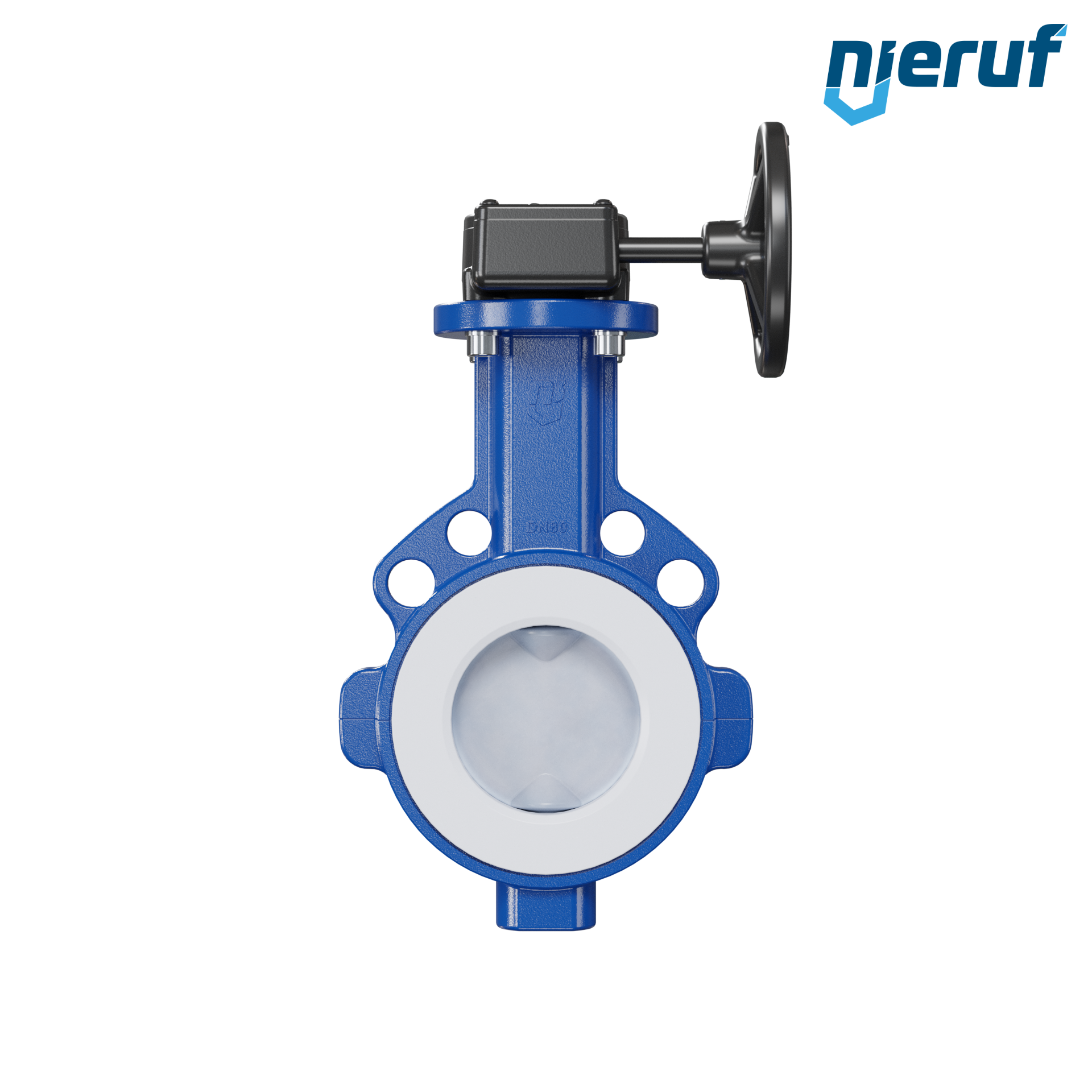 valvola a farfalla PFA PTFE AK09 DN80 ANSI150 volantino manuale inserto in FKM