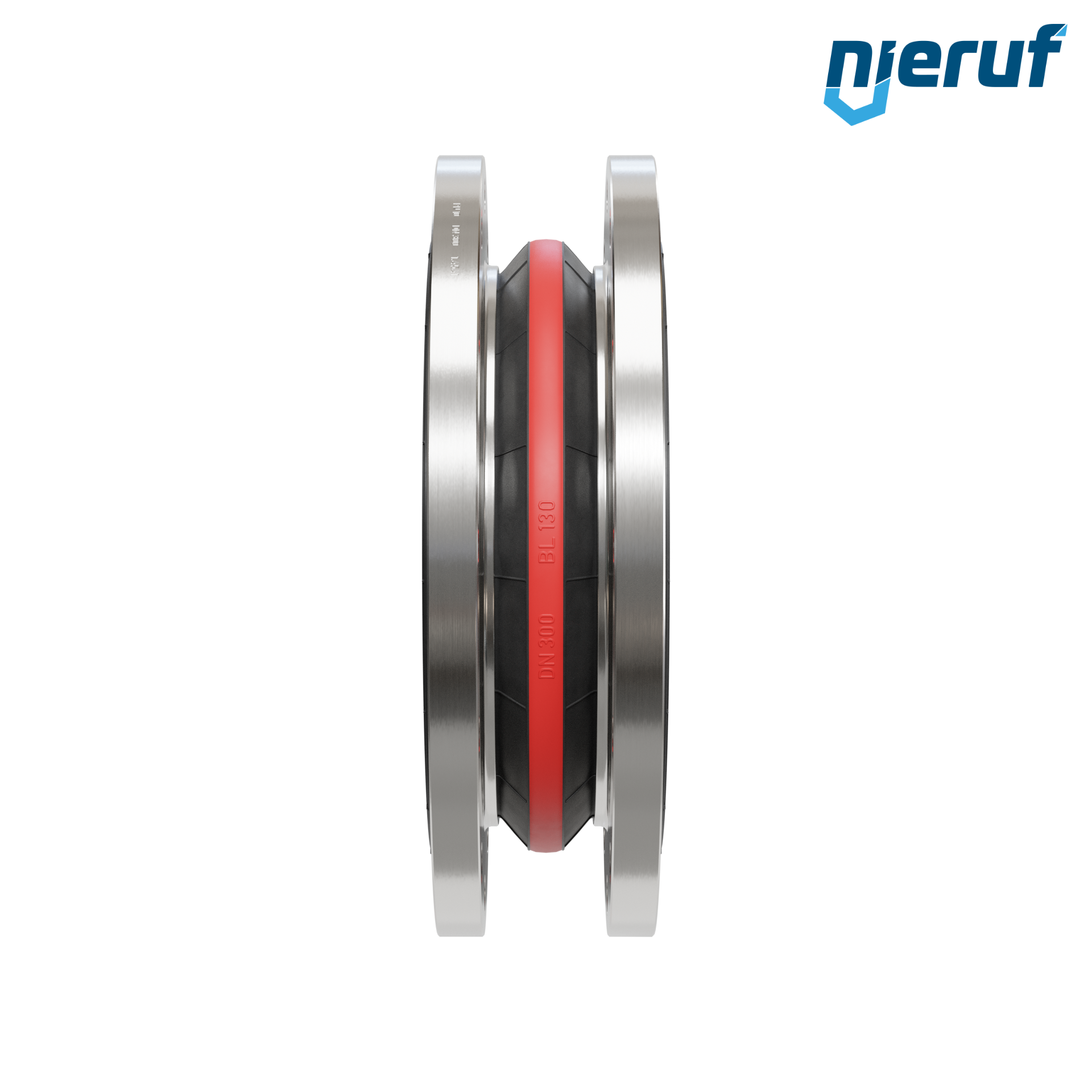 Compensatore in gomma per acqua potabile con anello di supporto per vuoto DN300 PN10 tipo KP04 flange in acciaio inox EPDM