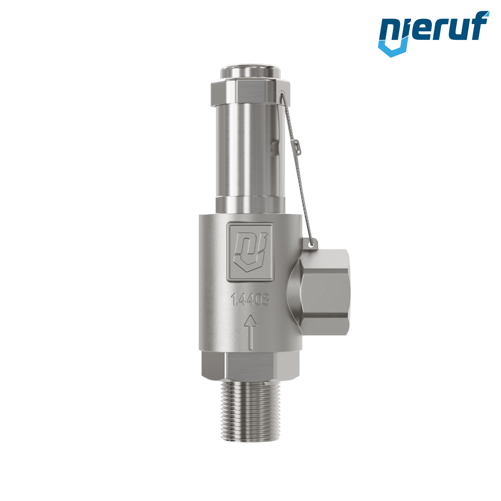 valvola di sicurezza acciaio inossidabile SV20 DN15 1/2 M x 1/2 F NPT a tenuta di gas senza dispositivo di sollevamento PTFE