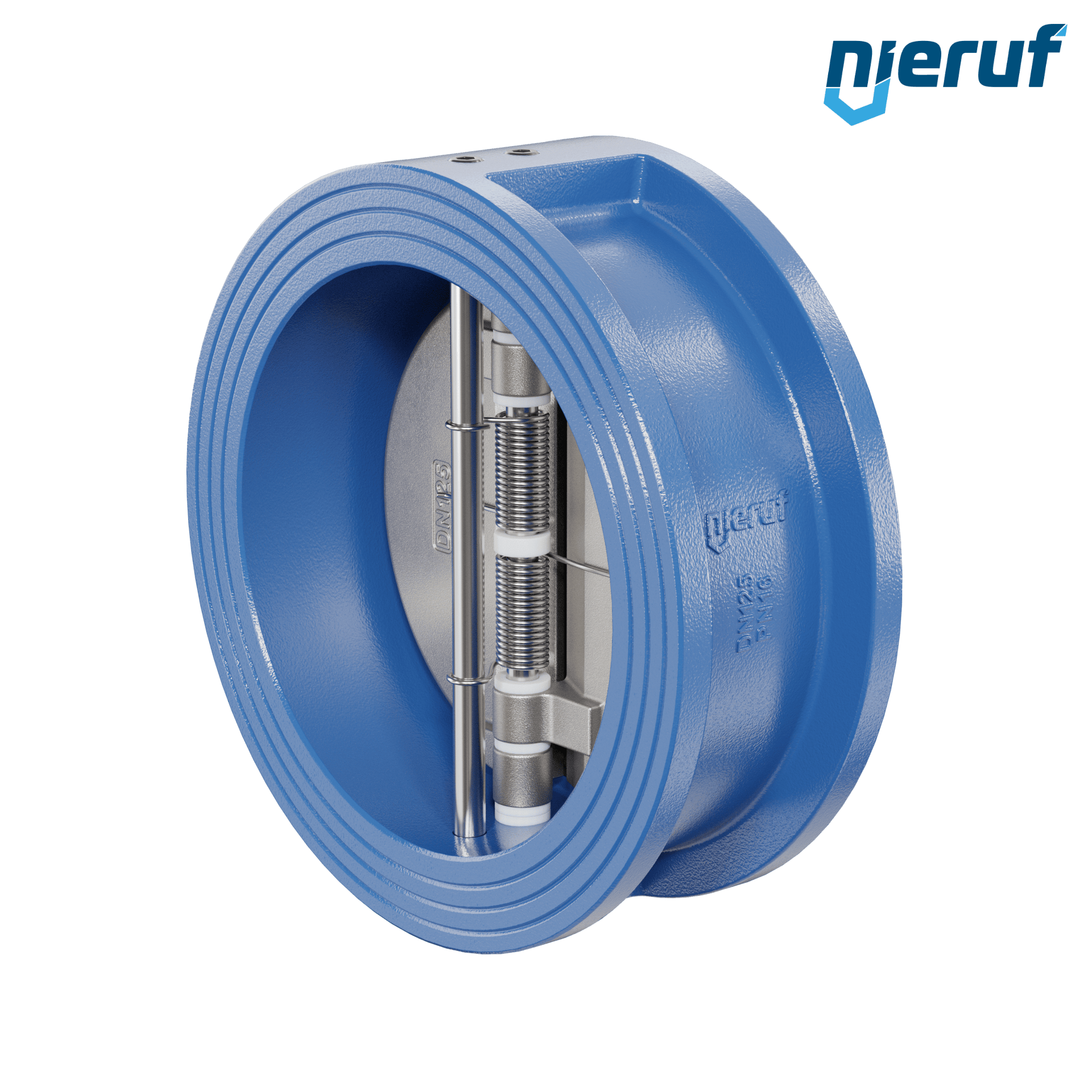 valvola di ritegno a doppio battente DN125 ANSI150 DR02 ANSI 150 GGG40 con rivestimento epossidico blu 180µm  NBR