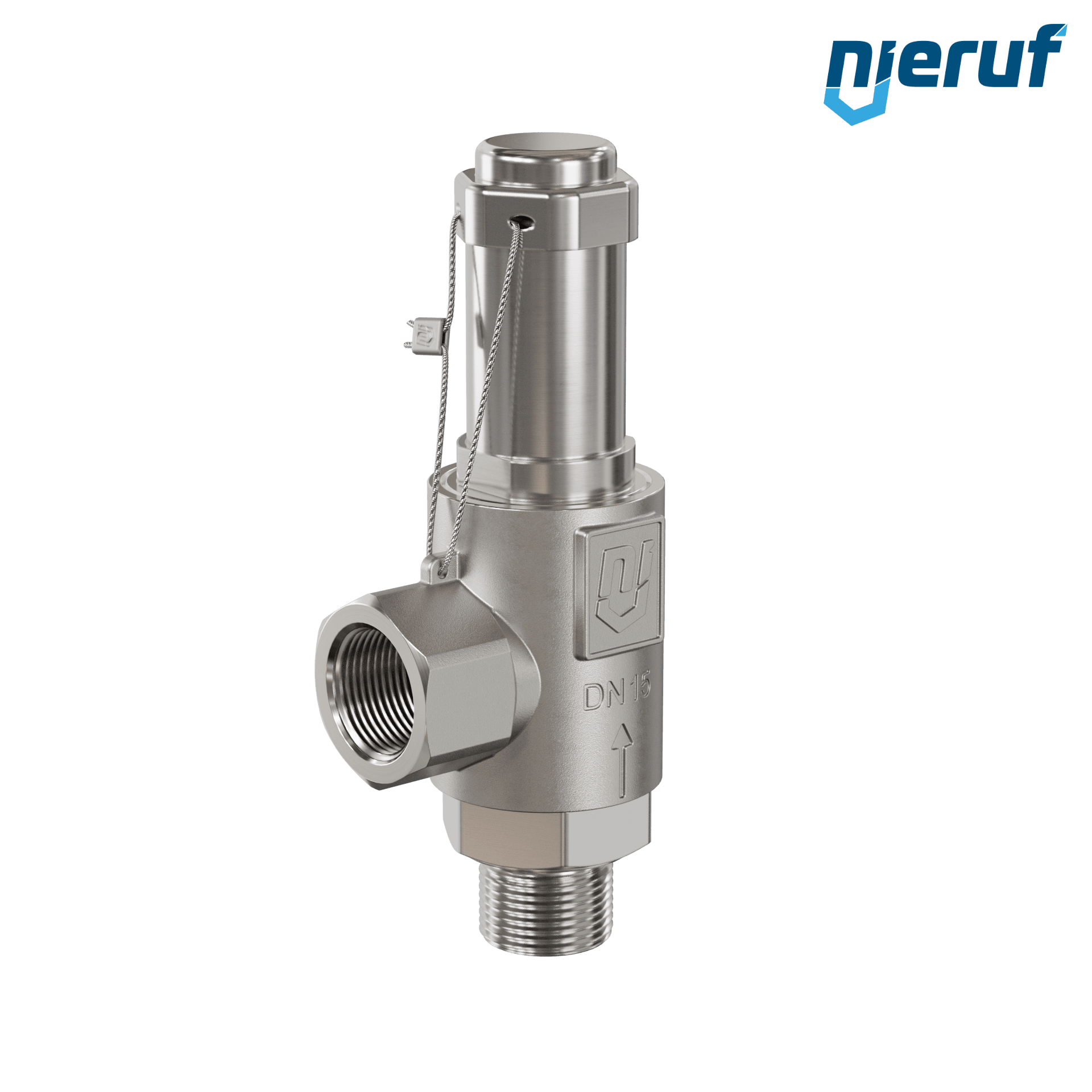 valvola di sicurezza acciaio inossidabile SV20 DN15 1/2 M x 1/2 F a tenuta di gas senza dispositivo di sollevamento PTFE