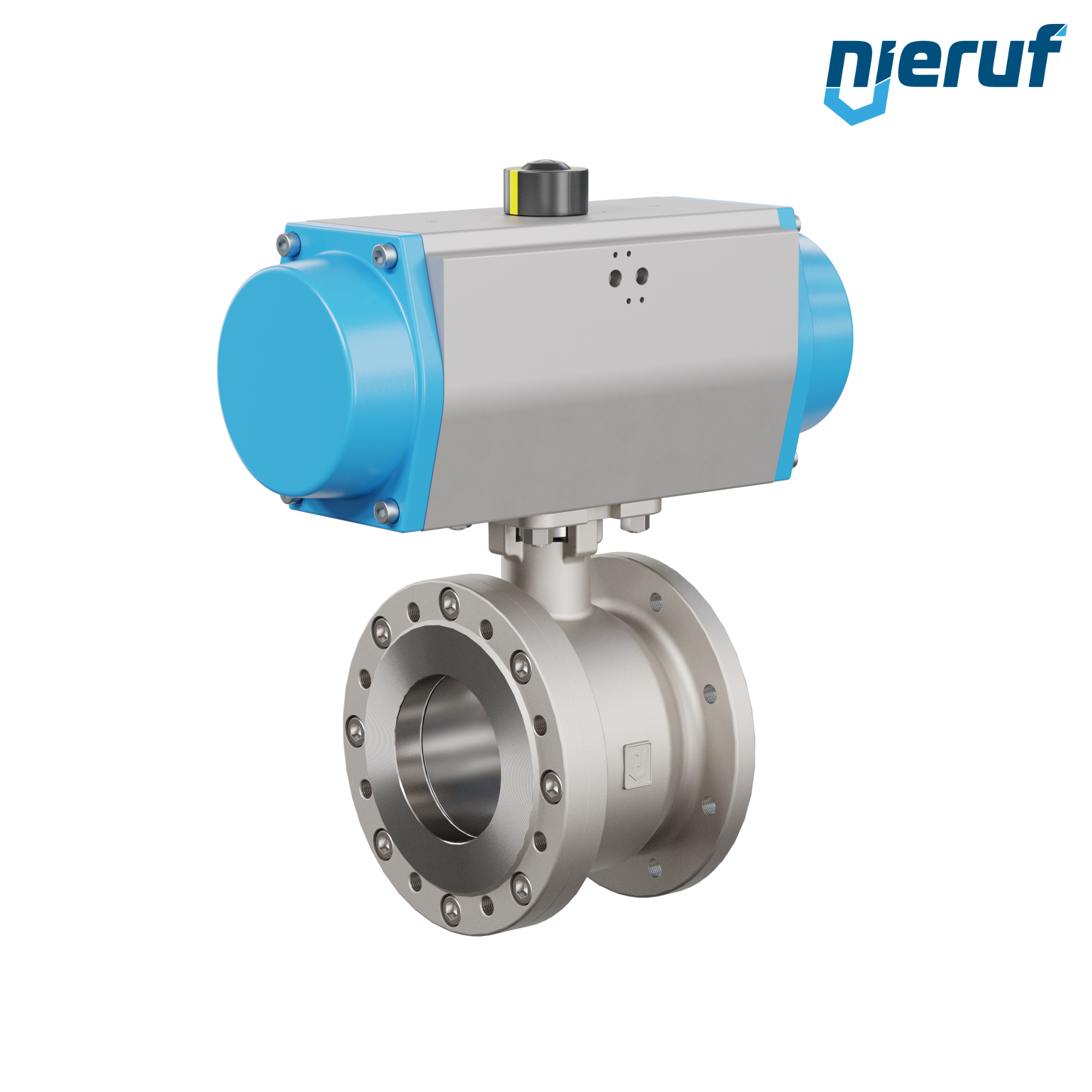valvola a sfera flangiata dal design compatto DN125 PK07 azionamento rotativo pneumatico a doppio effetto