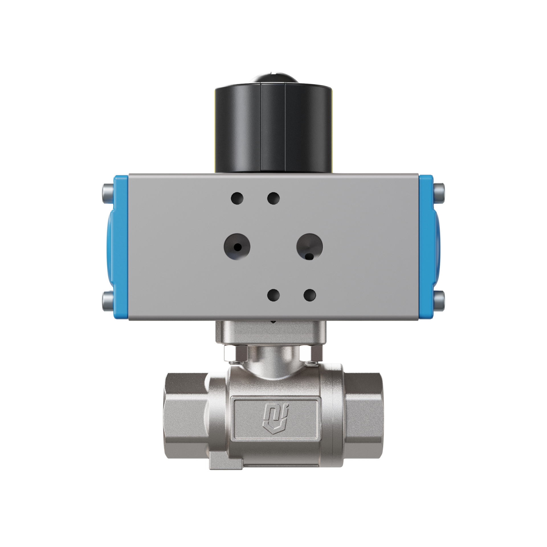 valvola a sfera con attuatore pneumatico DN10 - 3/8" pollici acciaio inossidabile azionamento pneumatico rotativo PK02 DVGW W