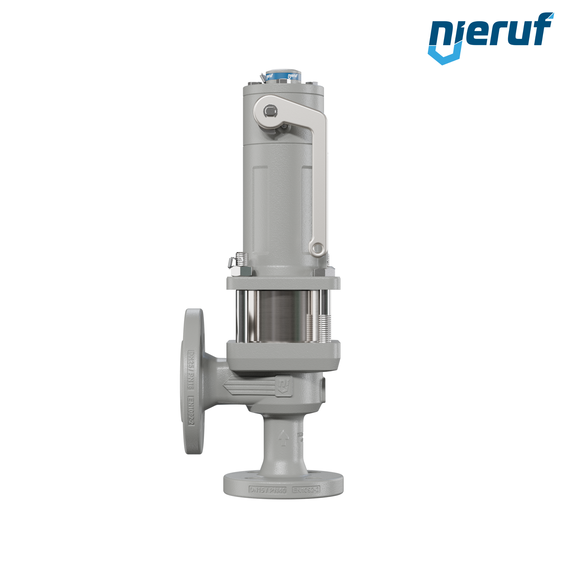 valvola di sicurezza flangiata DN15/DN25 SF06, cappello della molla a tenuta di gas (antigas) & manicotto di tenuta in acciaio inossidabile PTFE, dispositivo di sollevamento con leva