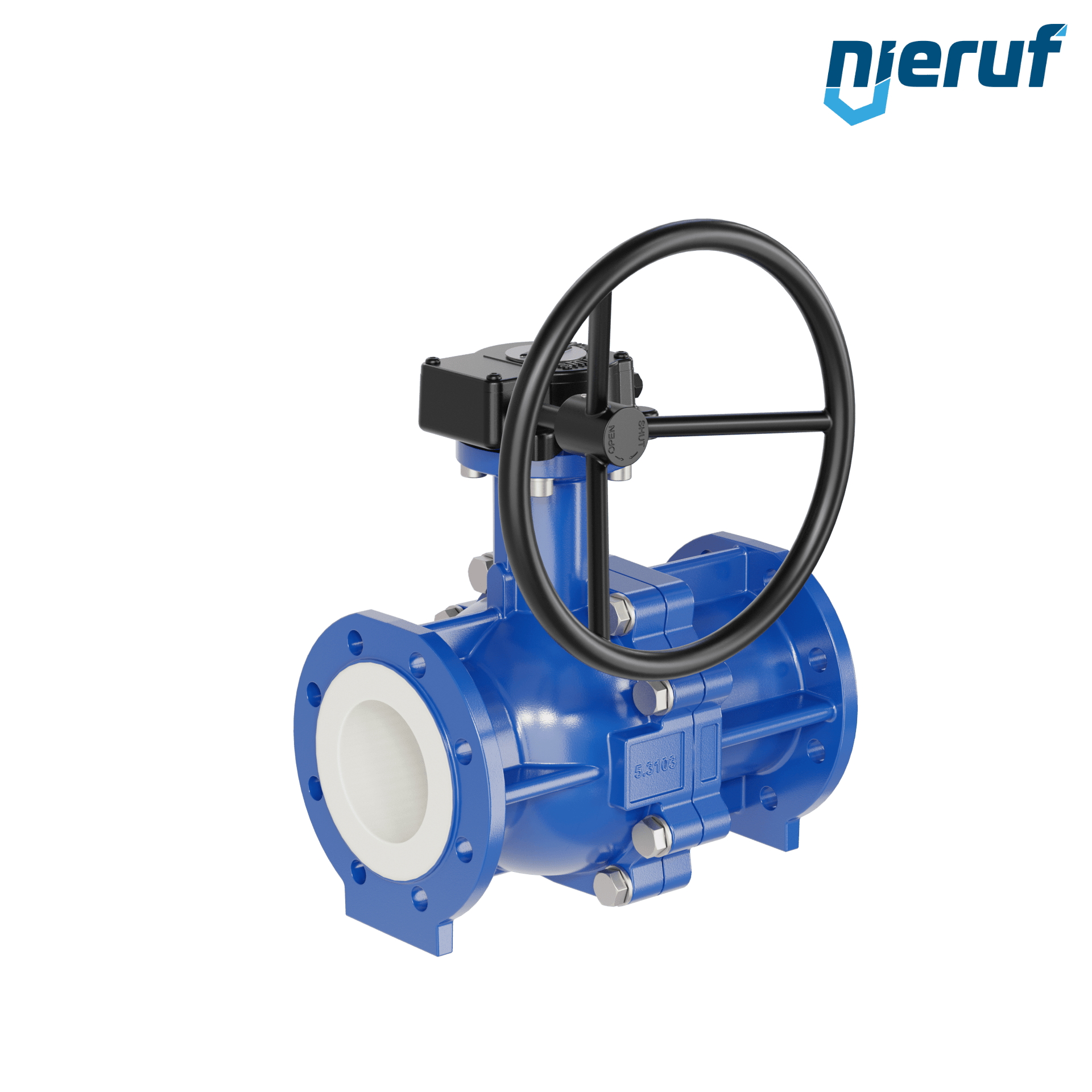 valvola a sfera flangiata PFA FK13 DN100 - 4" pollici PN10/16 in ghisa sferoidale 5.3103 con volantino manuale