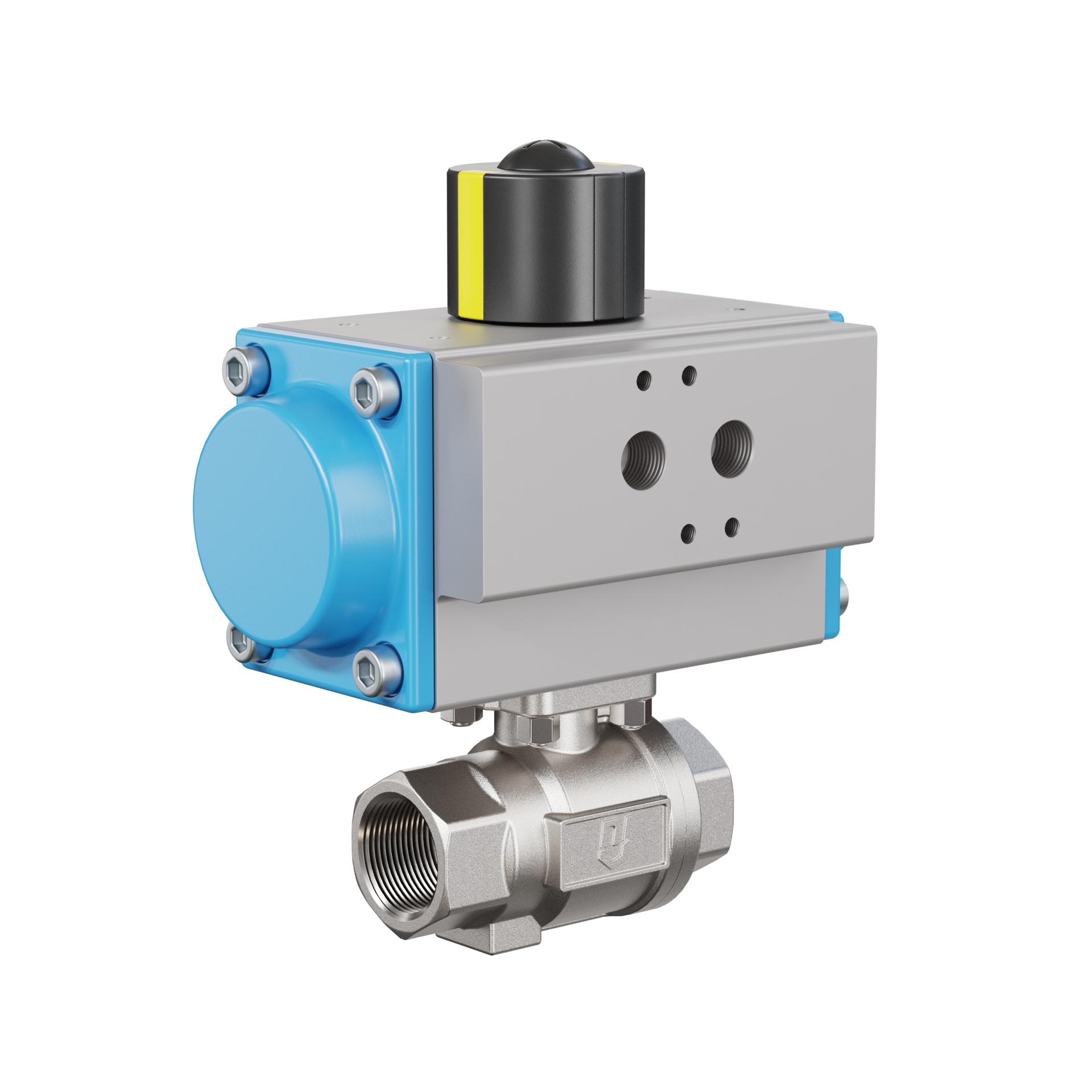 valvola a sfera con attuatore pneumatico DN20 - 3/4" pollici acciaio inossidabile azionamento pneumatico rotativo PK02 DVGW W