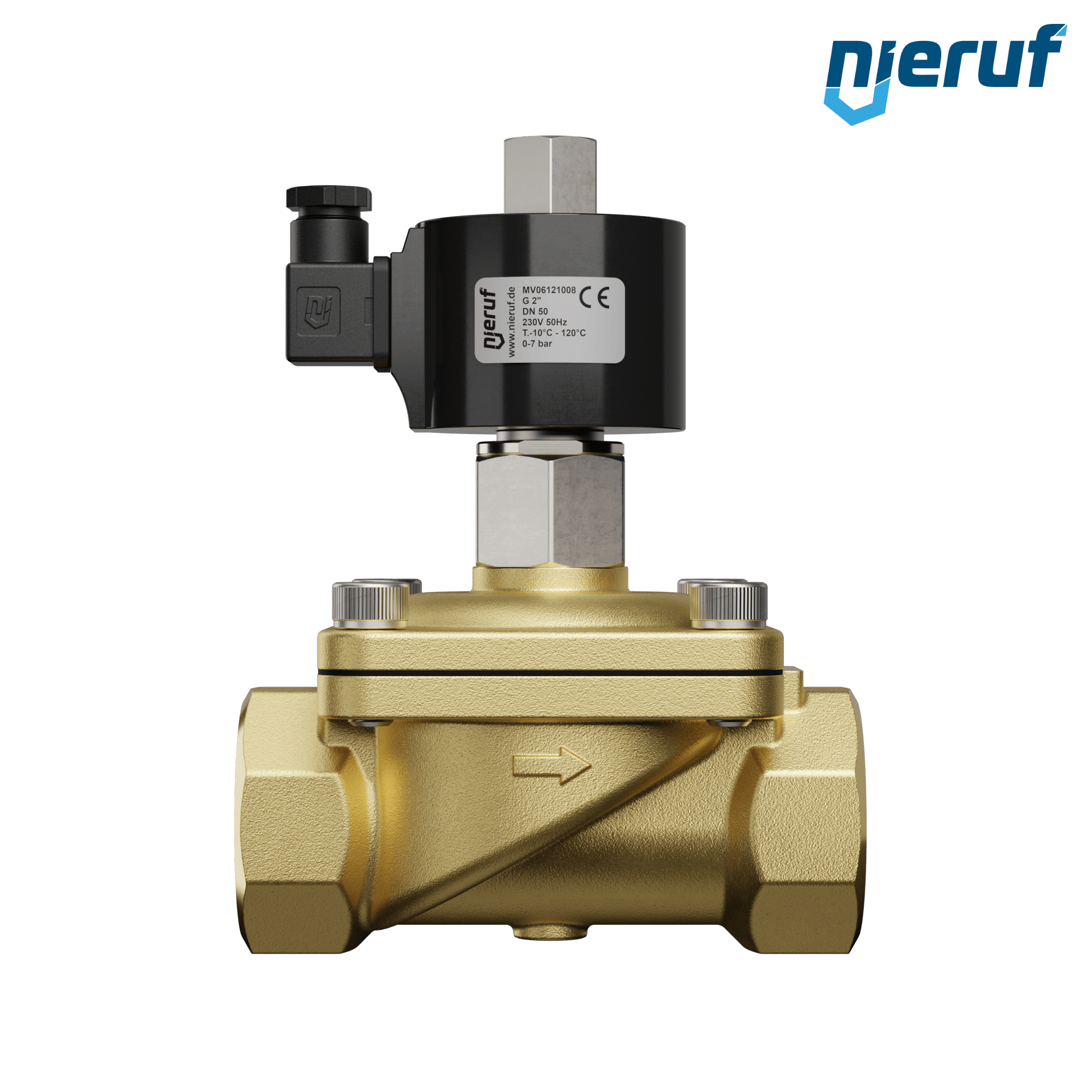 elettrovalvola DN50 G 2" pollici ottone MV06 FKM 230V 50Hz NO