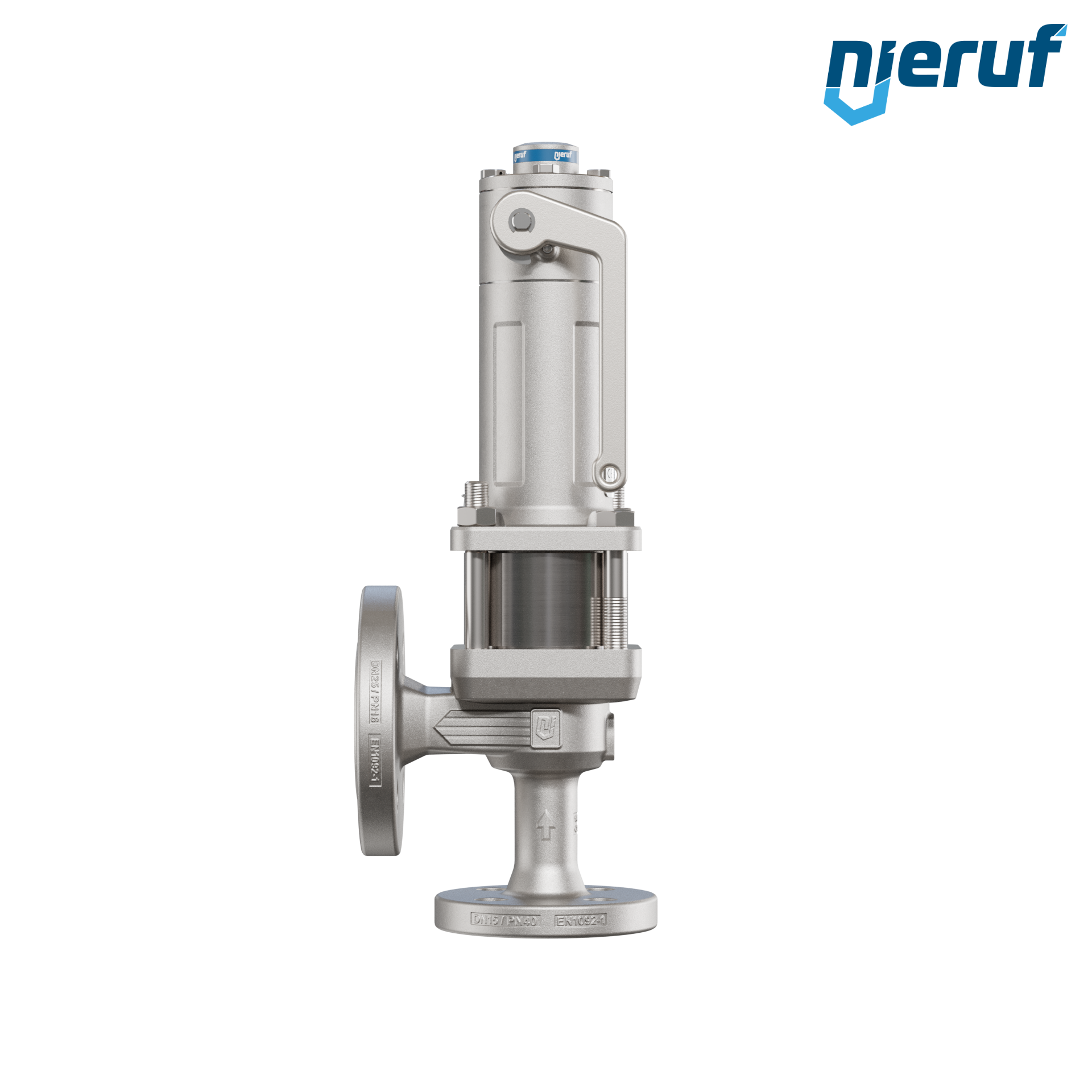valvola di sicurezza con cappello a tenuta di gas & manicotto di tenuta DN15/DN25 SF04, PTFE, dispositivo di sollevamento con leva