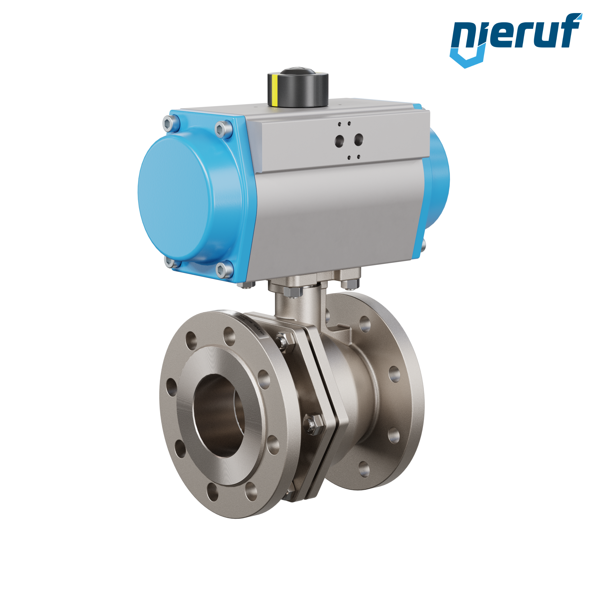 valvola a sfera flangiata DN80 PK05 azionamento rotativo pneumatico a semplice effetto apertura a molla