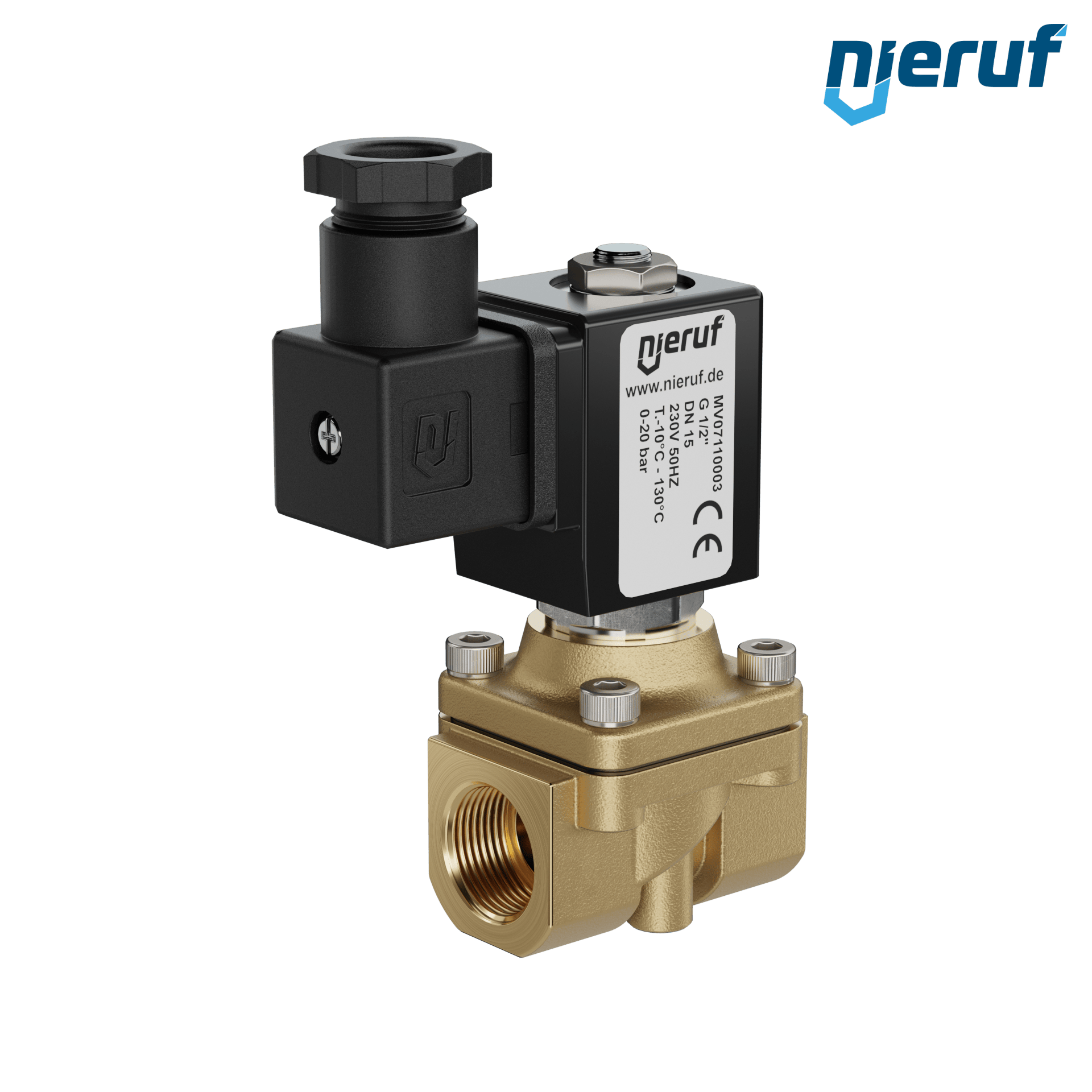 elettrovalvola G 1/2" pollici ottone MV07 EPDM 230V 50Hz