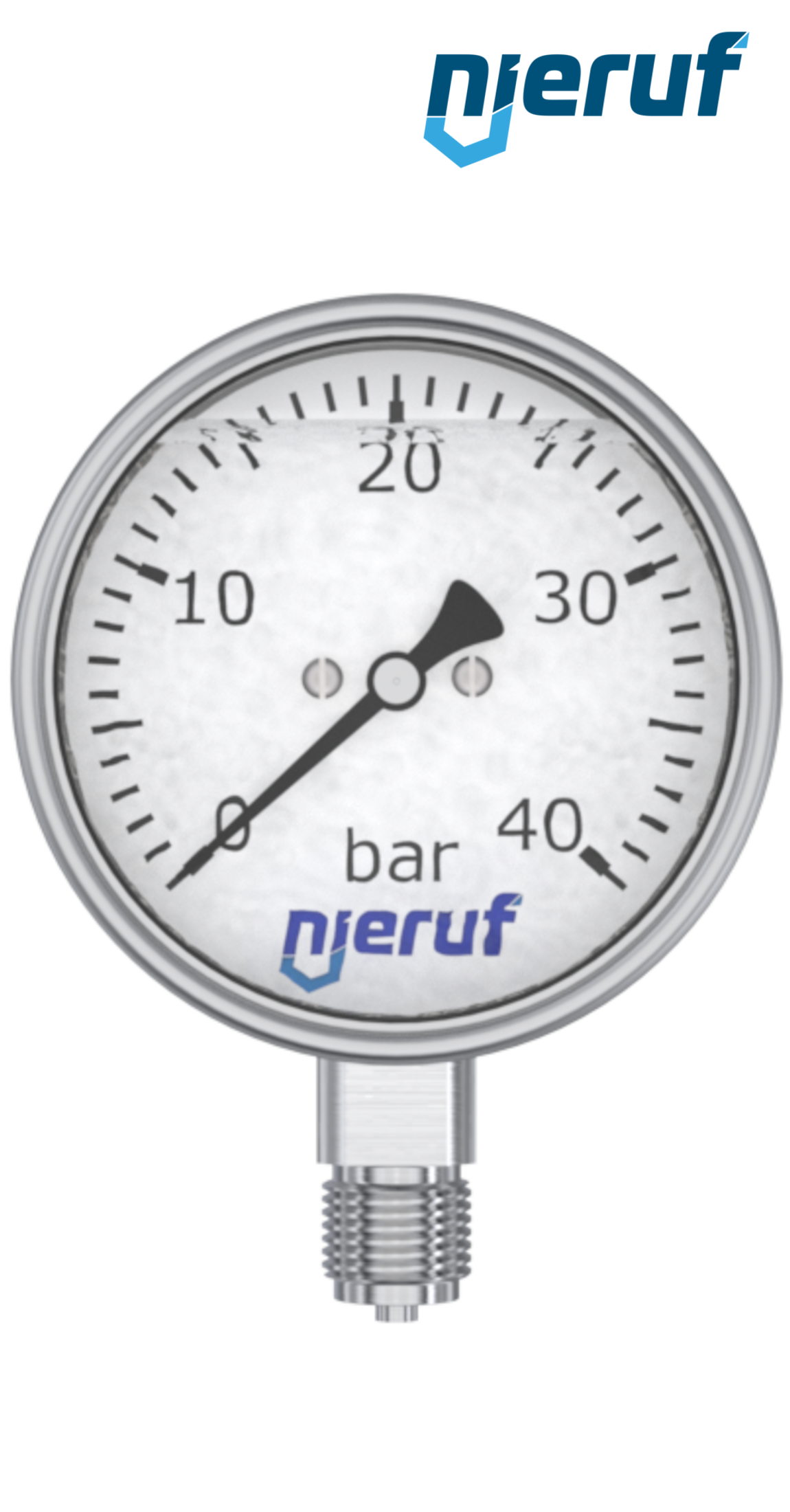 Manometer G 1/2" radial 100 mm Edelstahl MM07 0 - 10,0 bar mit Glyzerinfüllung