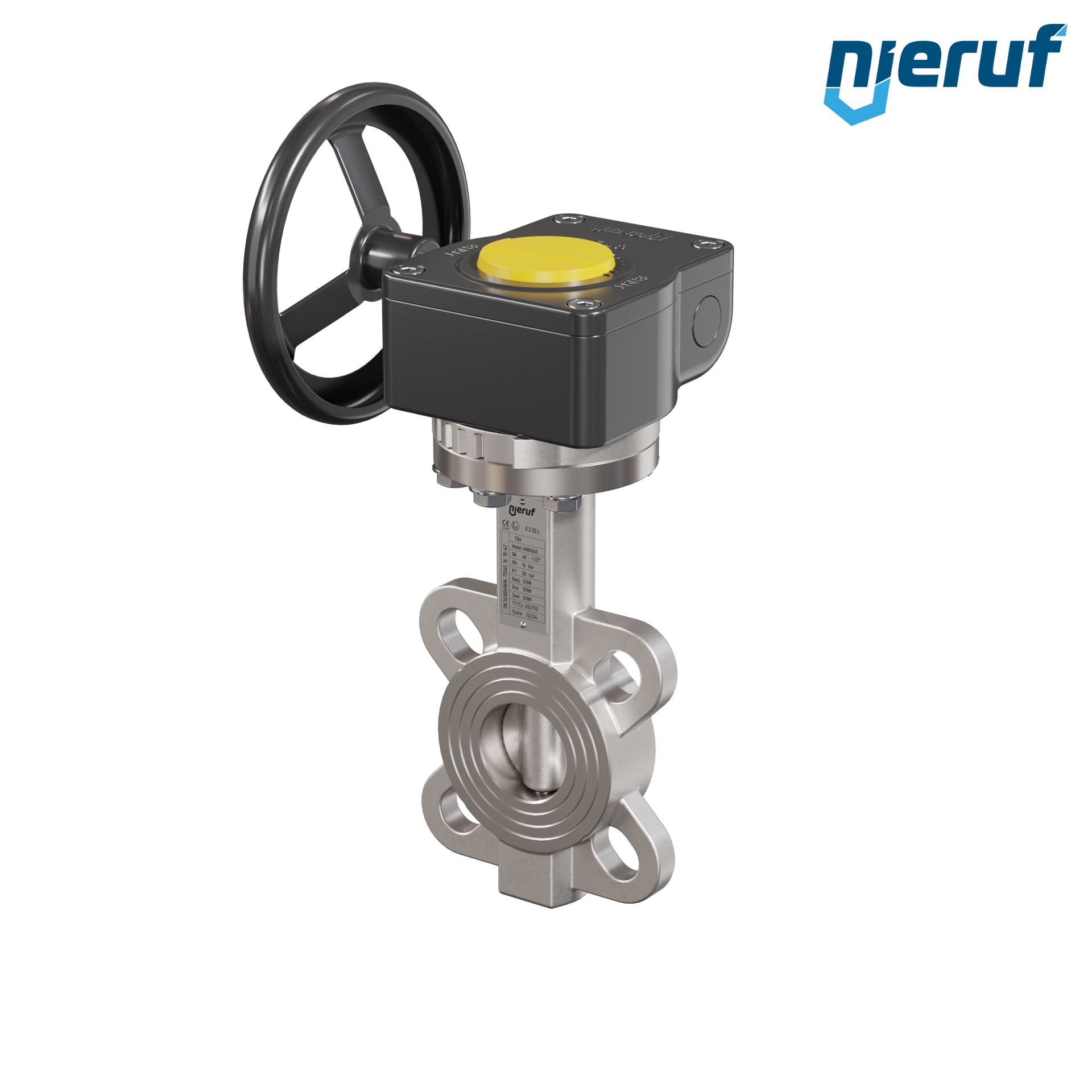 valvola a farfalla in acciaio inossidabile DN40 PN16 AK08 metallo volantino