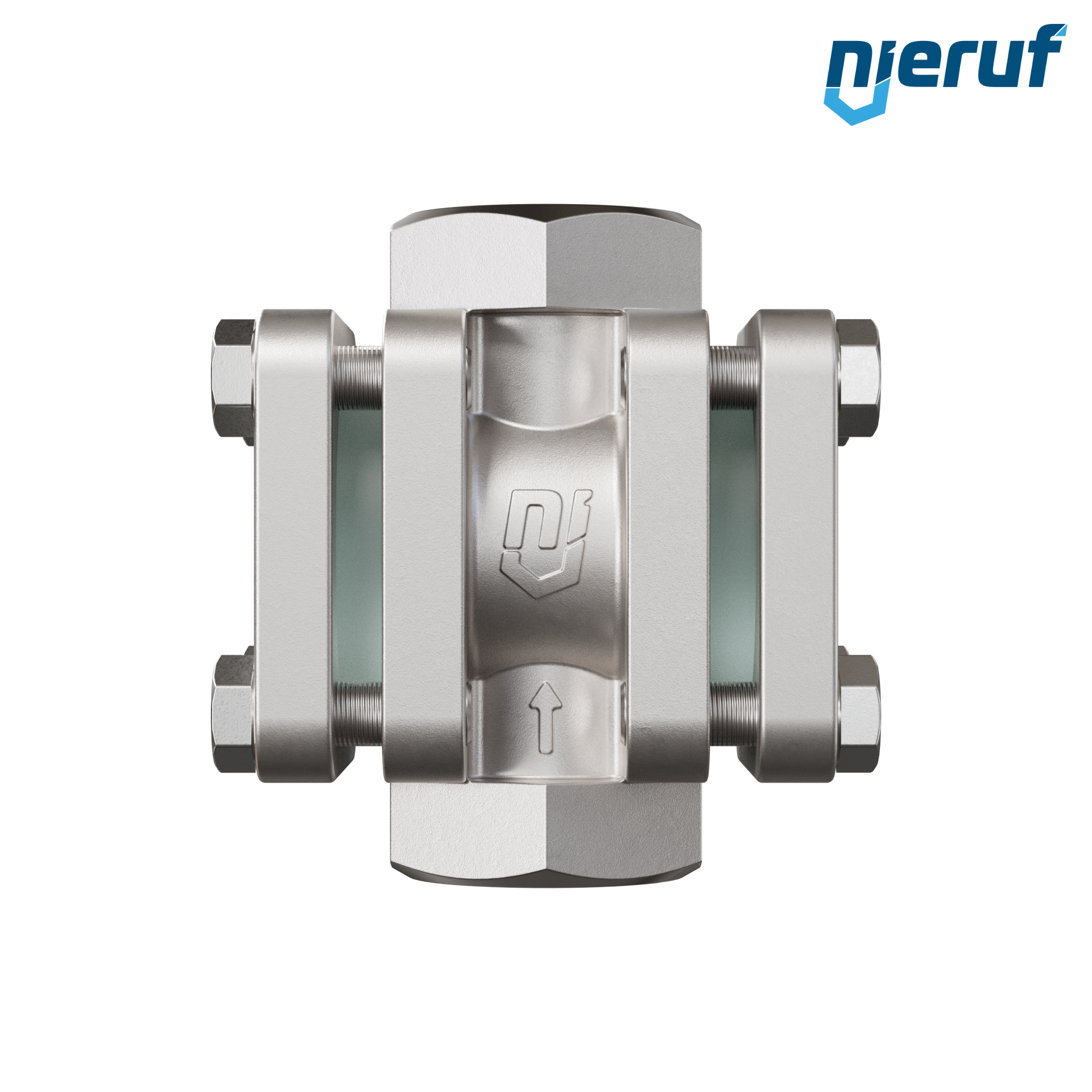 Specola visiva di osservazione G 1 1/4" pollici acciaio inossidabile AISI 316 40 bar filettatura interna BSP vetro borosilicato versione con disco