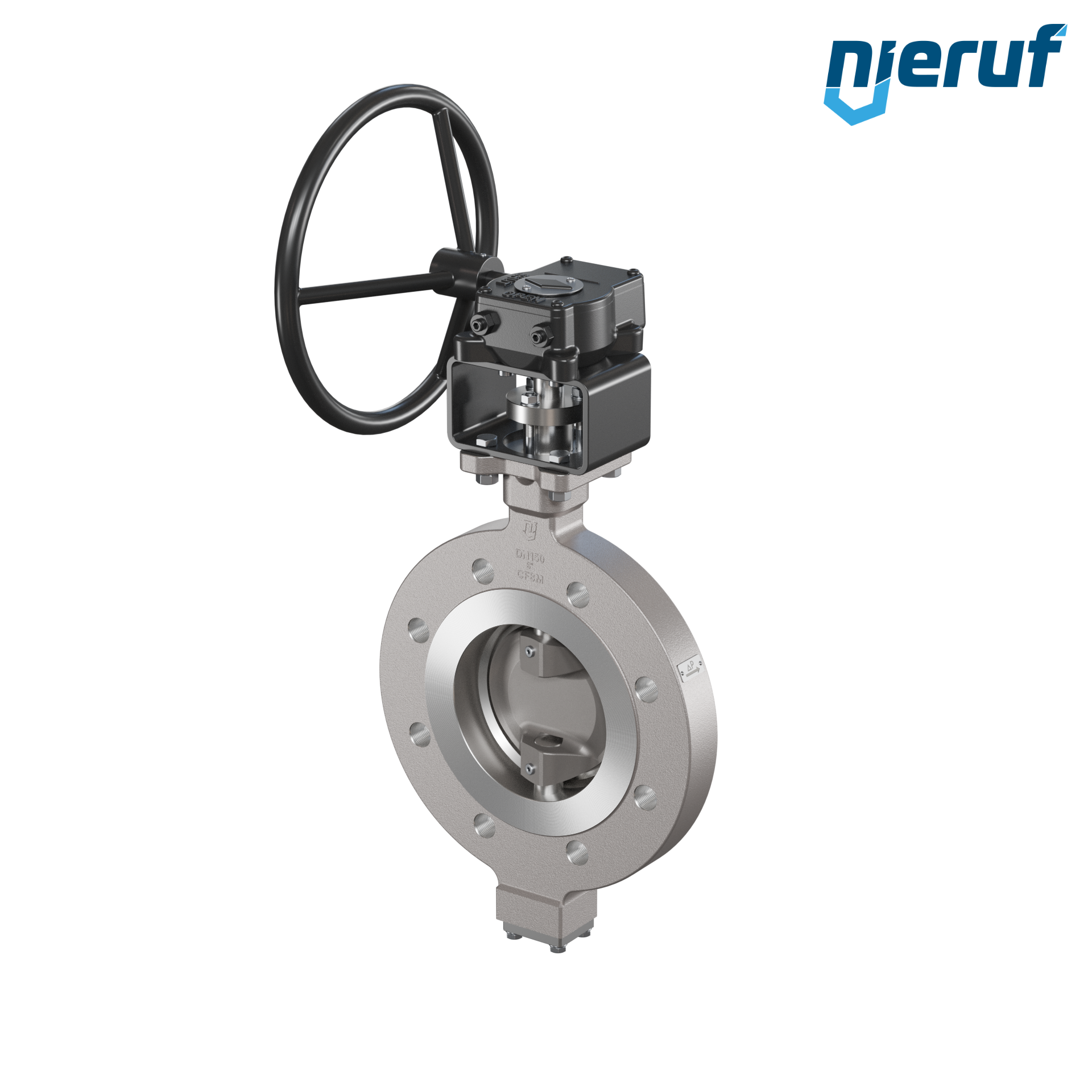 valvola a farfalla triplo eccentrico acciaio inox AK14 DN 150 ANSI150 volantino