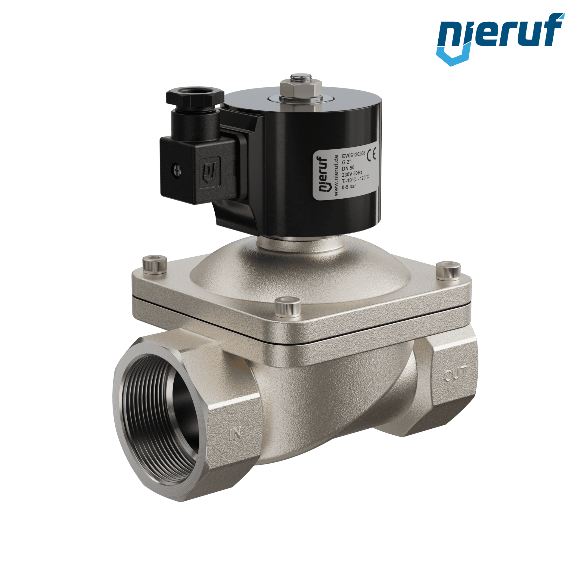 elettrovalvola per il vuoto G 2" pollici acciaio inossidabile EV06 FKM 230V 50Hz