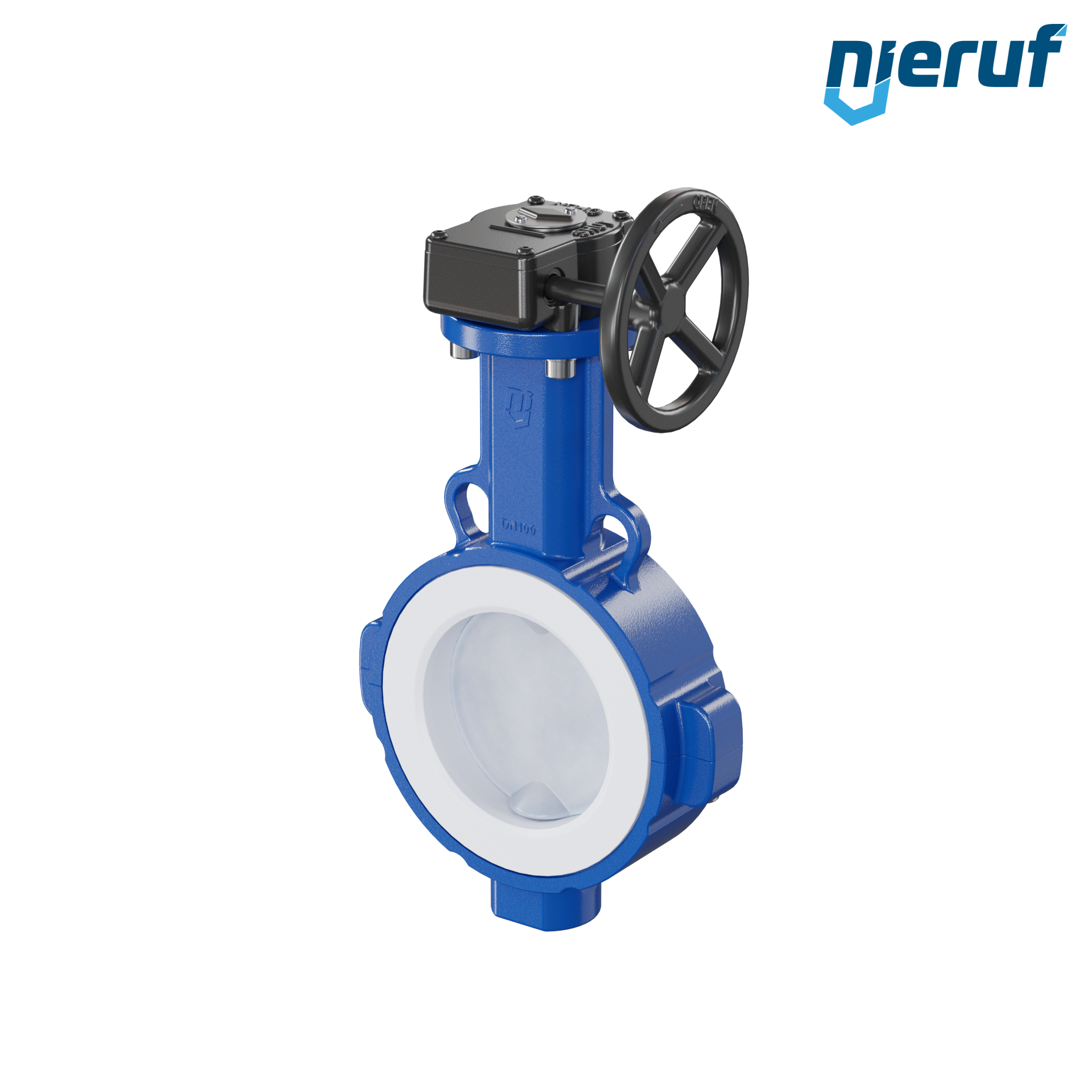 valvola a farfalla PFA PTFE AK09 DN100 ANSI150 volantino manuale inserto in FKM