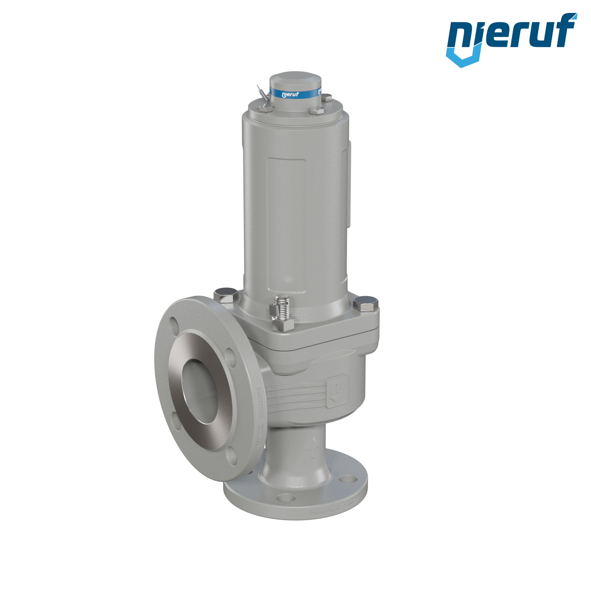valvola di sicurezza flangiata DN40/DN65 SF06, cappello della molla a tenuta di gas (antigas) PTFE, senza dispositivo di sollevamento
