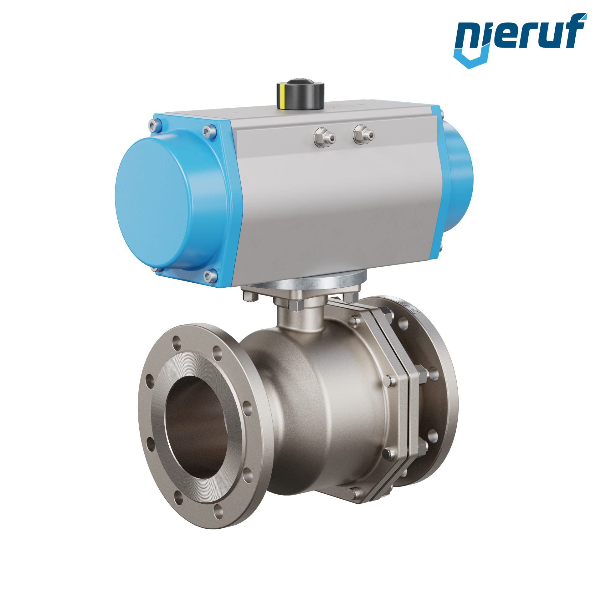valvola a sfera flangiata DN125 PK05 azionamento rotativo pneumatico a semplice effetto apertura a molla