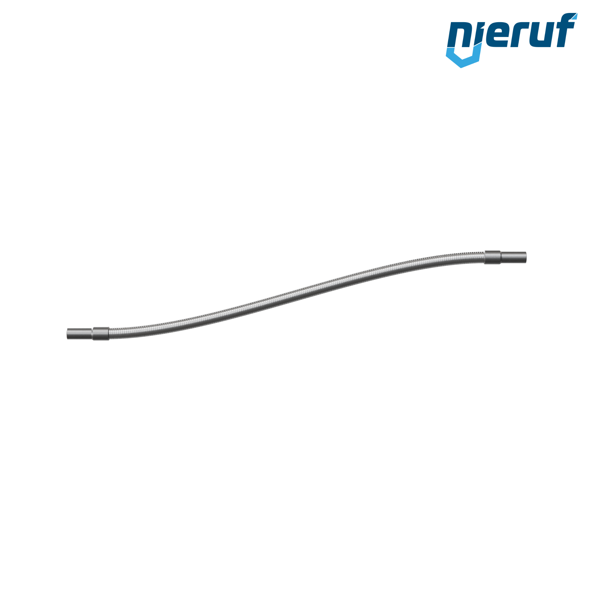 Tubo corrugato in acciaio inossidabile ES01 DN6 - 15.0 mm con treccia doppia e estremità a saldare Lunghezza 1000 mm