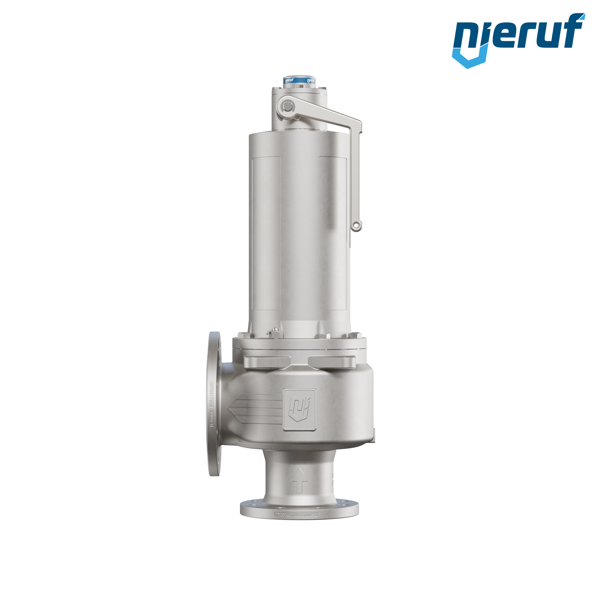 valvola di sicurezza flangiata DN100/DN150 SF04, acciaio inox 1.4408 PTFE, dispositivo di sollevamento con leva