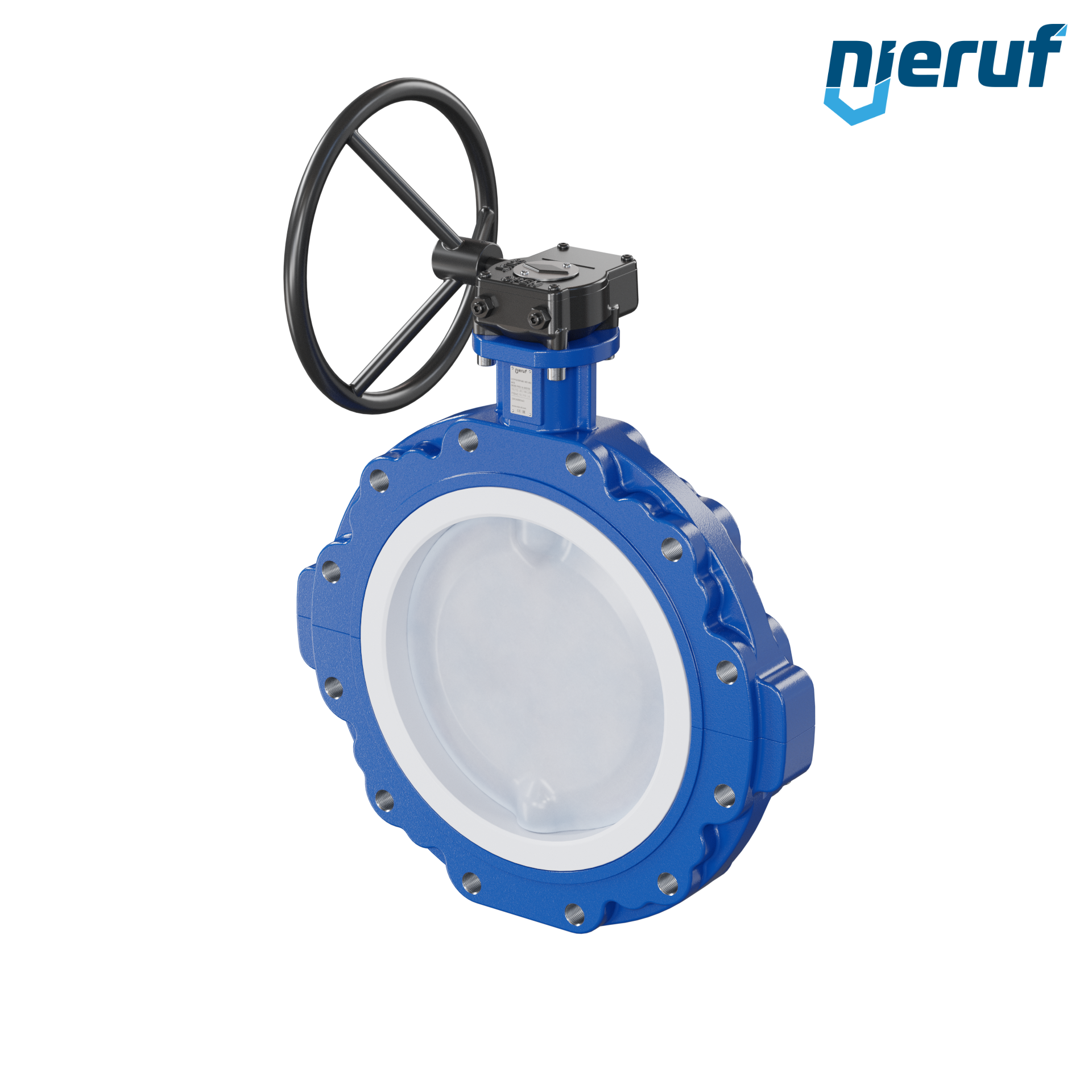 valvola a farfalla PFA PTFE AK10 DN300 ANSI150 volantino manuale inserto in FKM