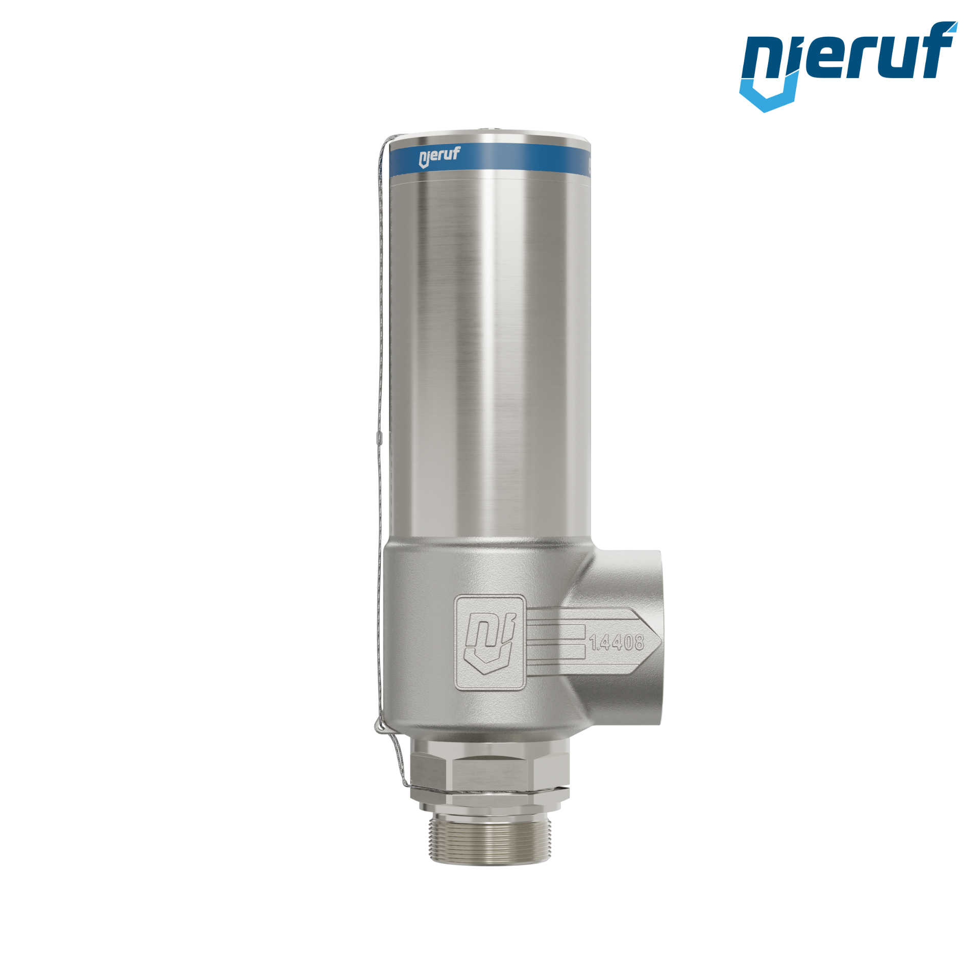 valvola di sicurezza criogenica DN32 1 1/2" M x 2" F SV14, acciaio inox PTFE, senza leva