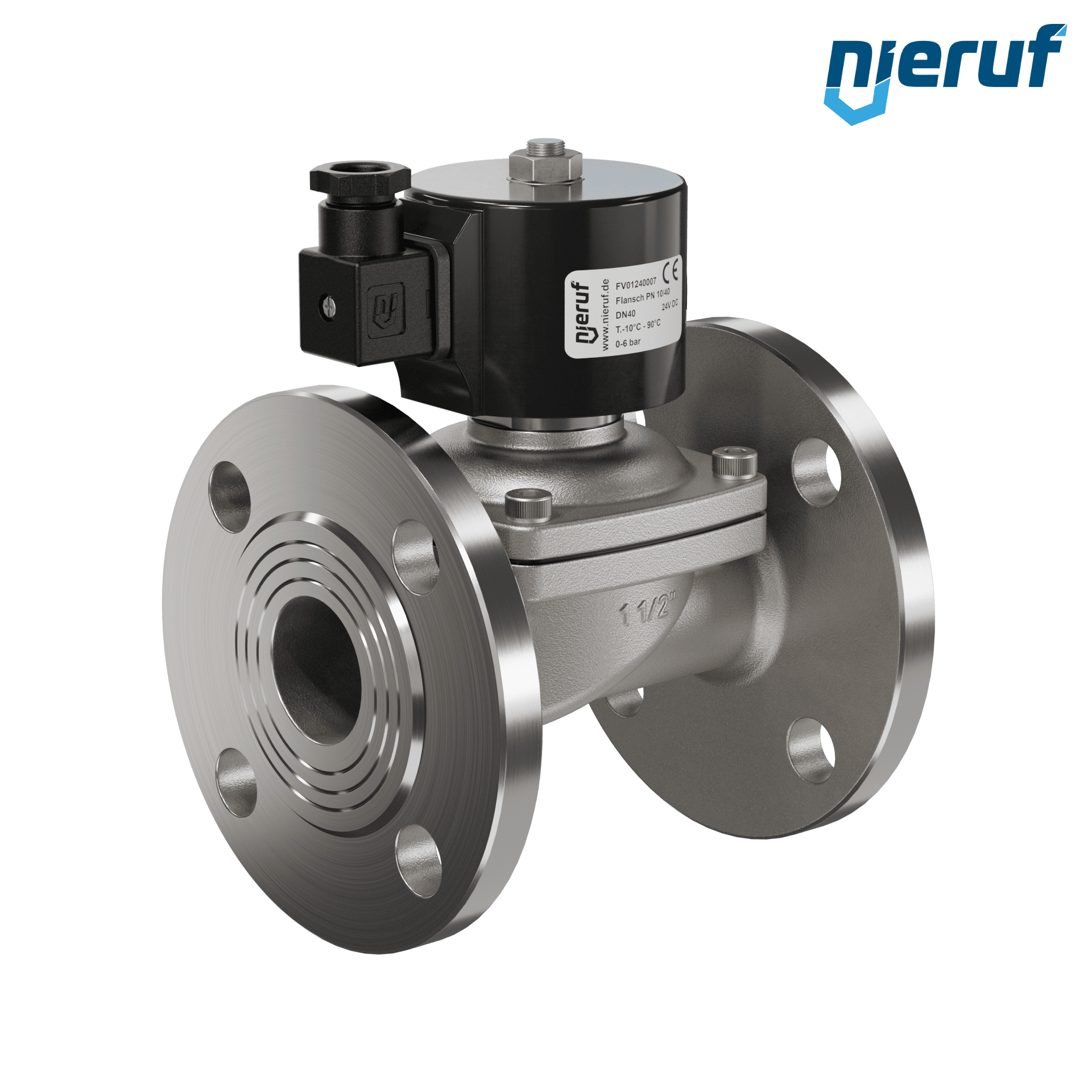 flangia elettrovalvola DN40 acciaio inossidabile FV01 NBR 24V DC