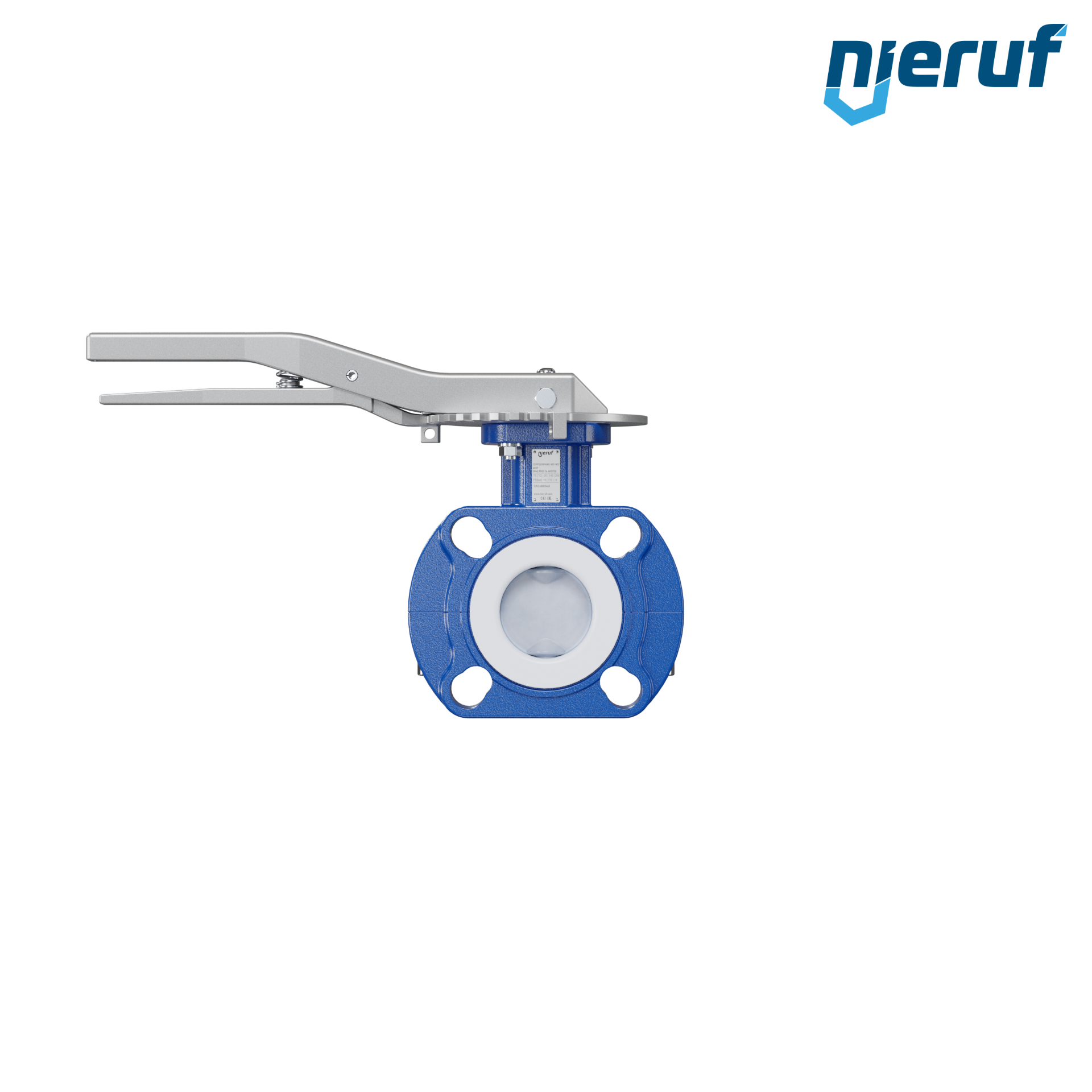 valvola a farfalla PFA PTFE AK09 DN40 ANSI150 leva inserto in FKM