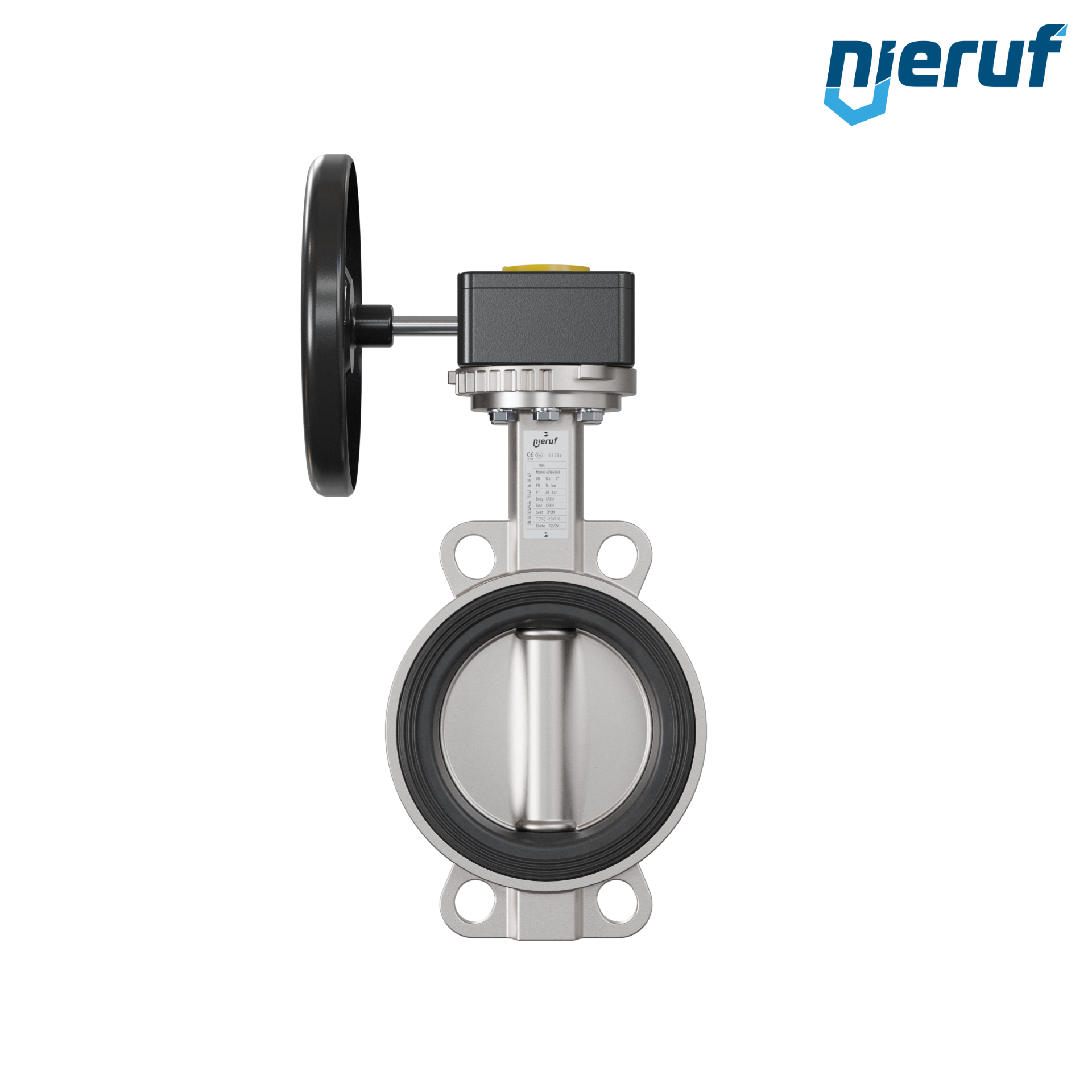 valvola a farfalla in acciaio inossidabile DN 125 PN16 AK08 EPDM volantino
