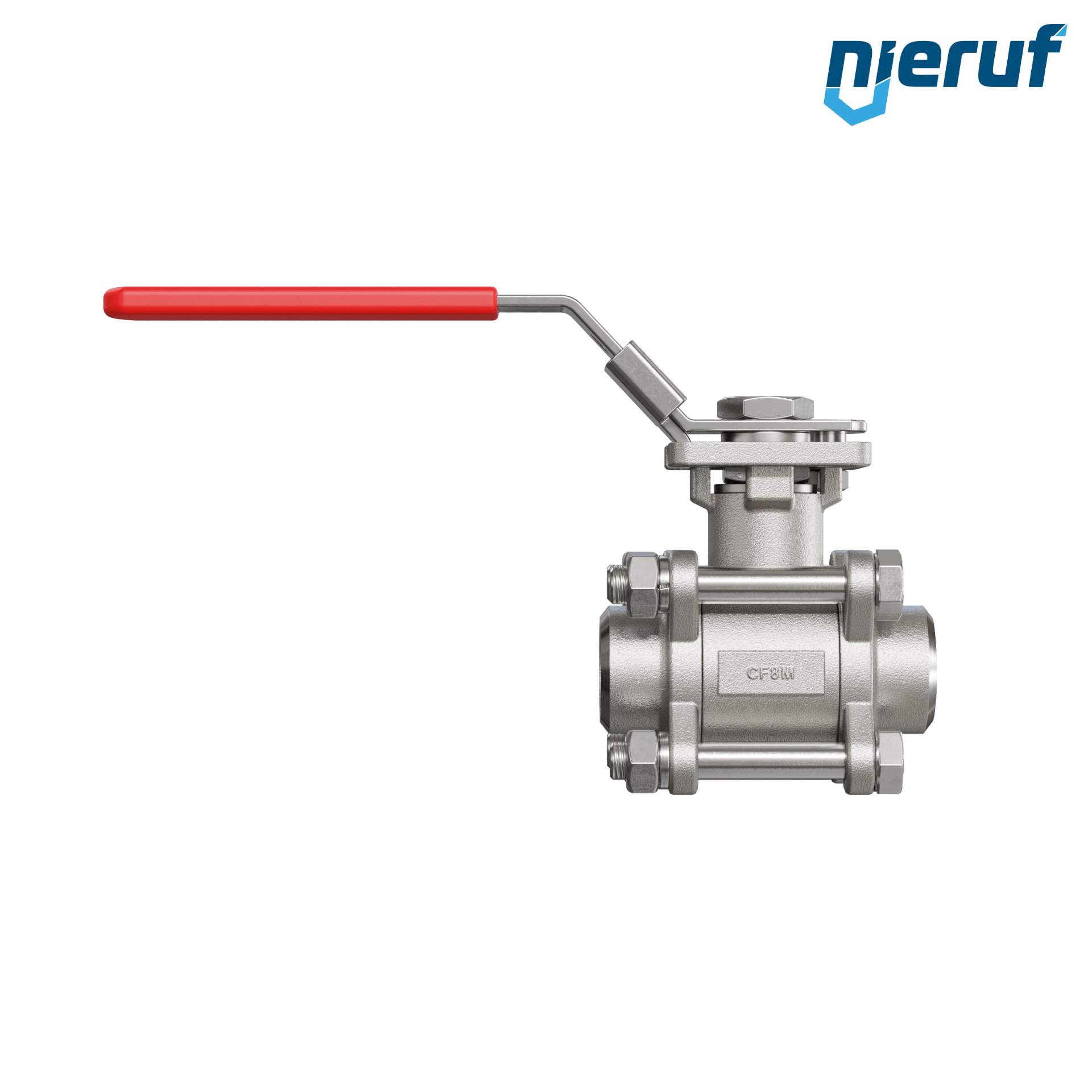 Valvola a sfera in acciaio inossidabile a 3 pezzi GK20 con una flangia per automazione conforme alla norma DIN ISO 5211 DN20 a saldare
