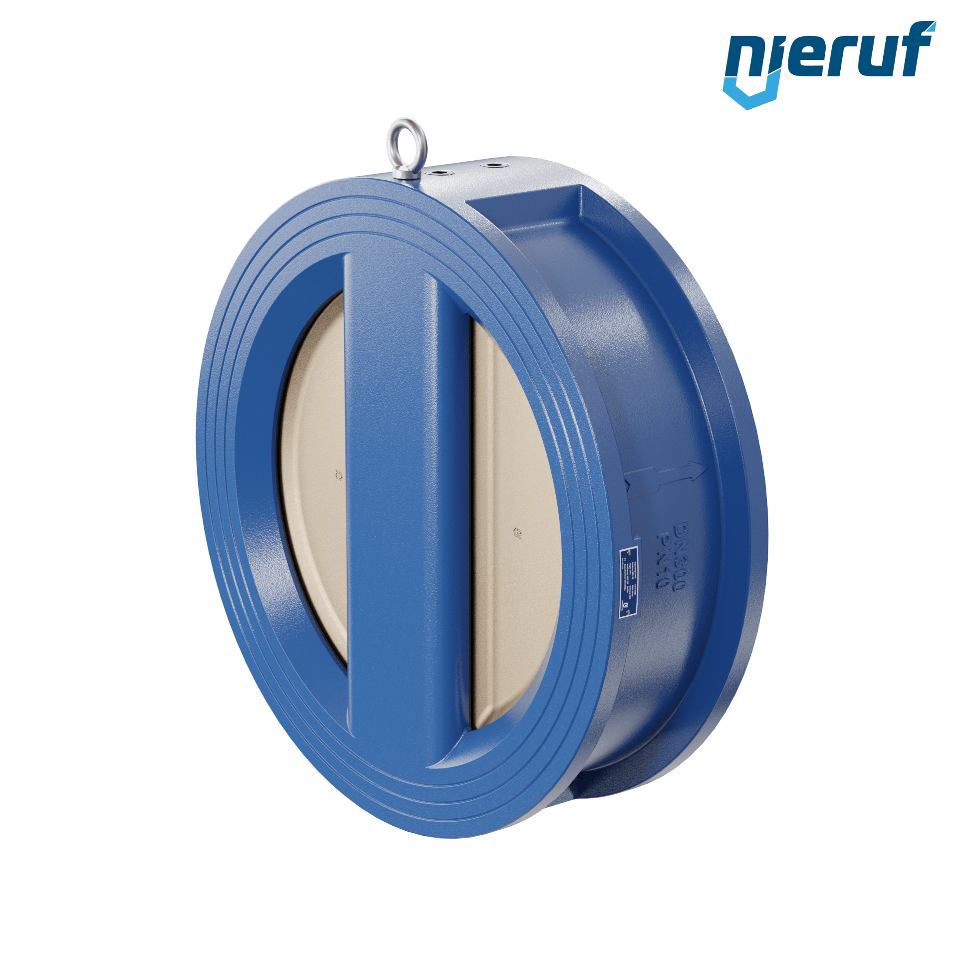 valvola di ritegno a doppio battente DN300 ANSI150 DR04 ANSI 150 GGG40 con rivestimento epossidico blu 180µm  FKM