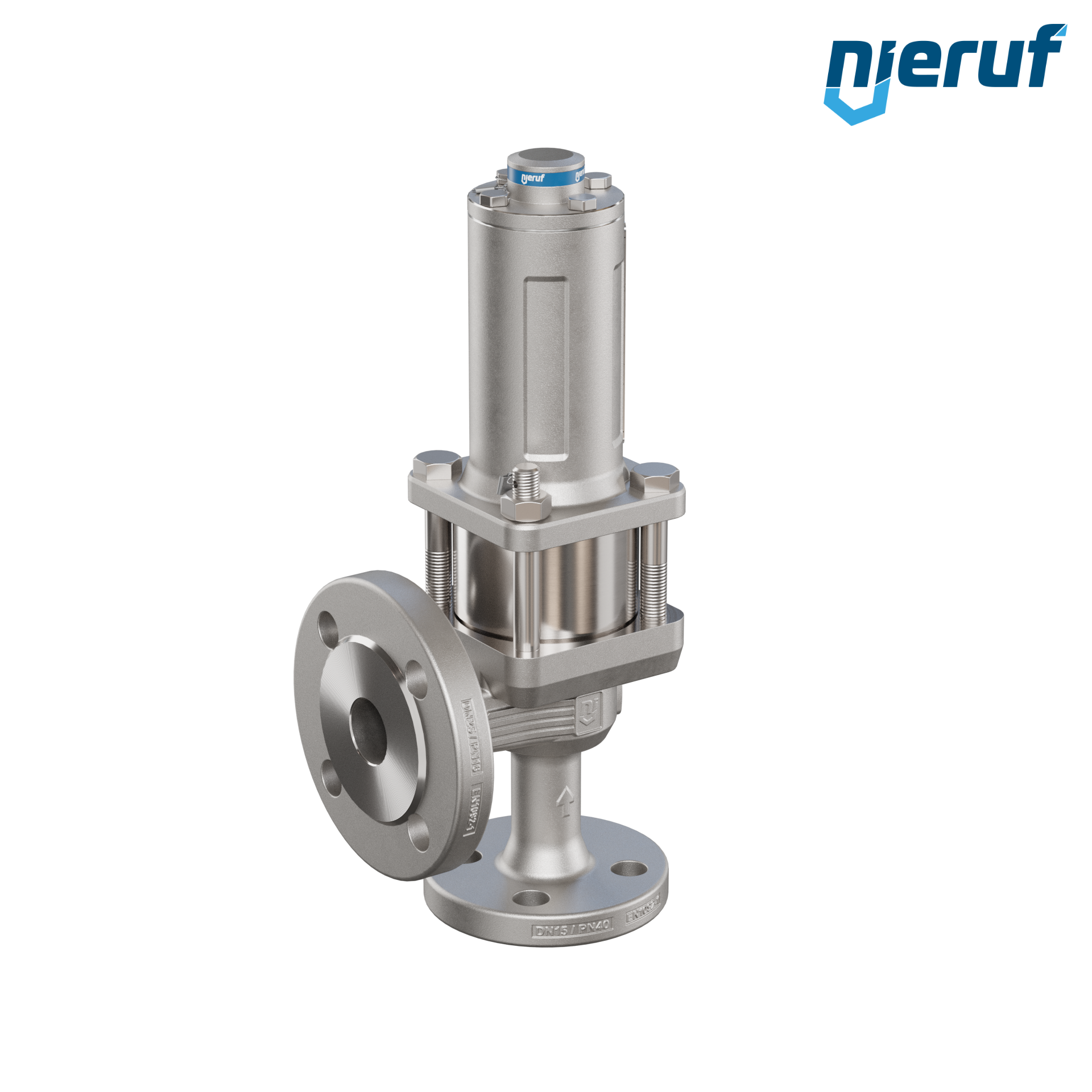 valvola di sicurezza con cappello a tenuta di gas & manicotto di tenuta DN15/DN25 SF04, PTFE, senza dispositivo di sollevamento