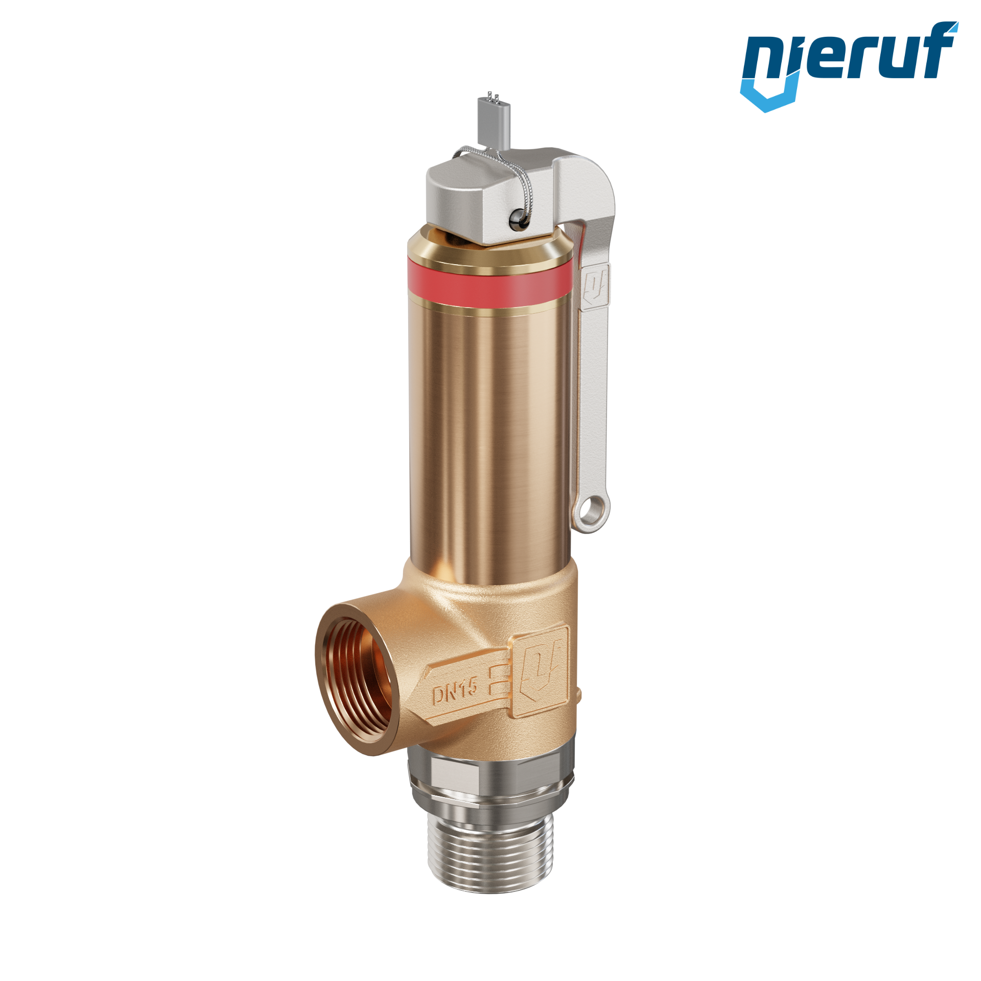 Kriogeniczny zawór bezpieczeństwa Dźwignia DN10 1/2" GZ x 1/2" GW SV18, stal nierdzewna & brąz PTFE