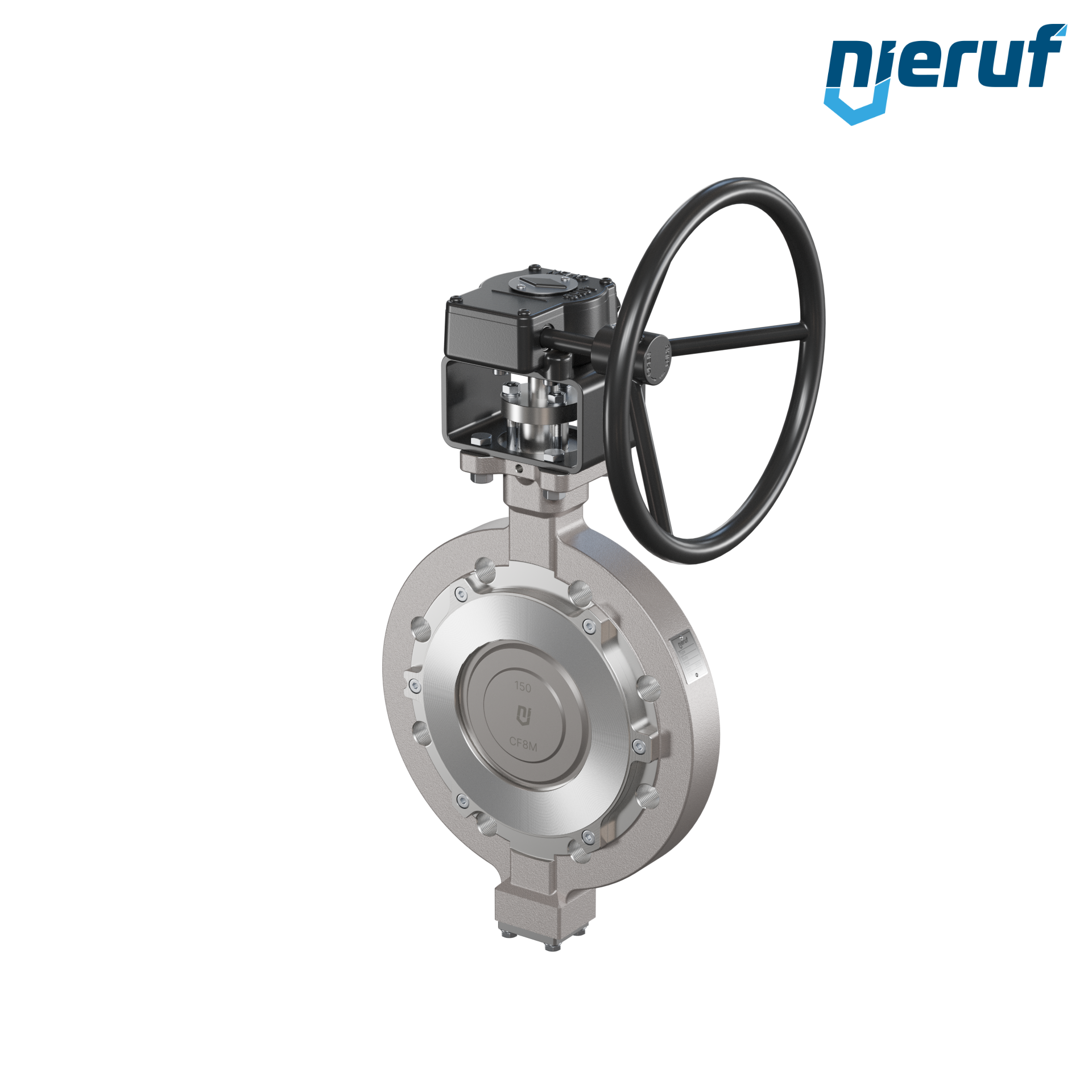 valvola a farfalla triplo eccentrico acciaio inox AK14 DN 150 ANSI150 volantino