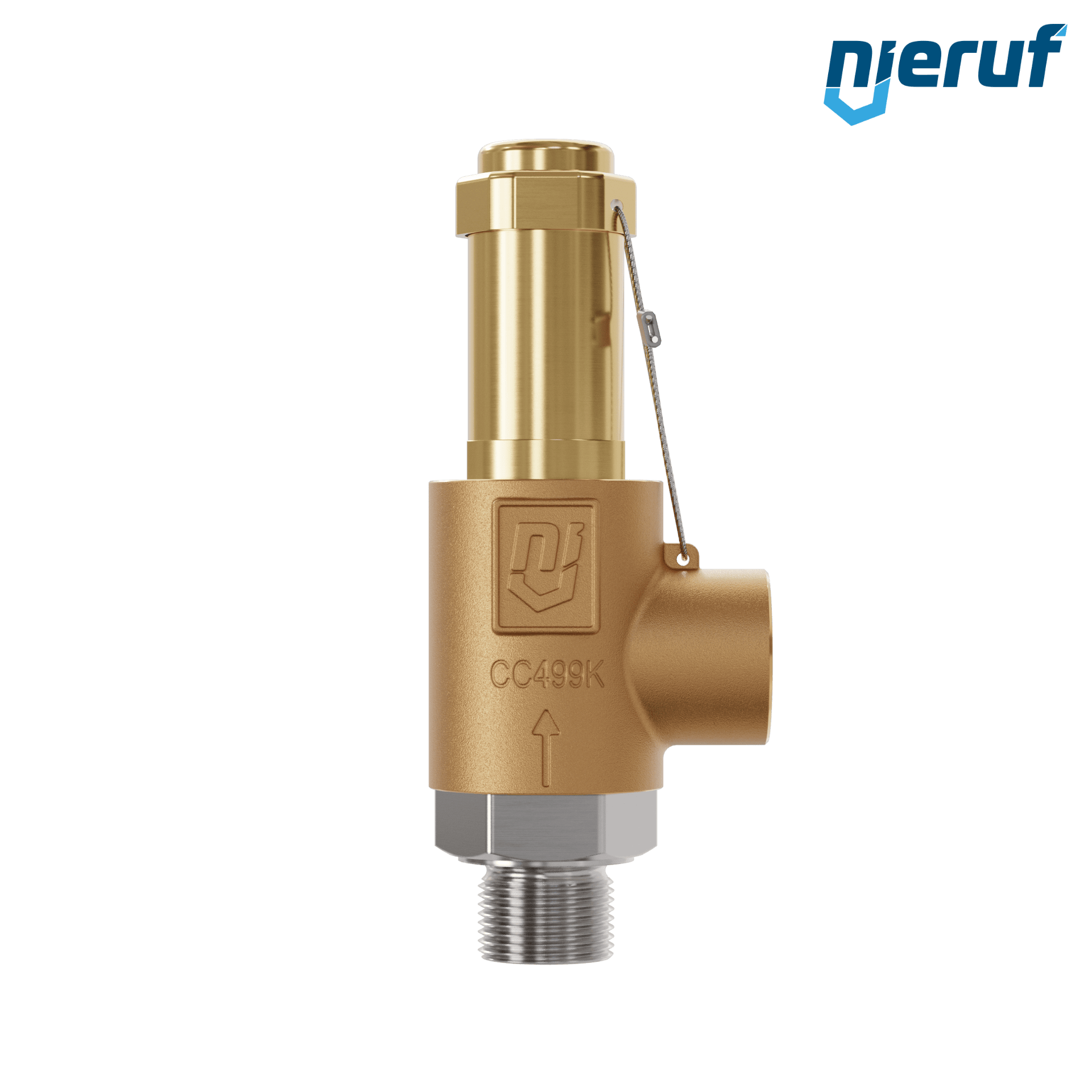valvola di sicurezza ottone rosso SV19 DN15 1/2 M x 1/2 F a tenuta di gas senza dispositivo di sollevamento PTFE