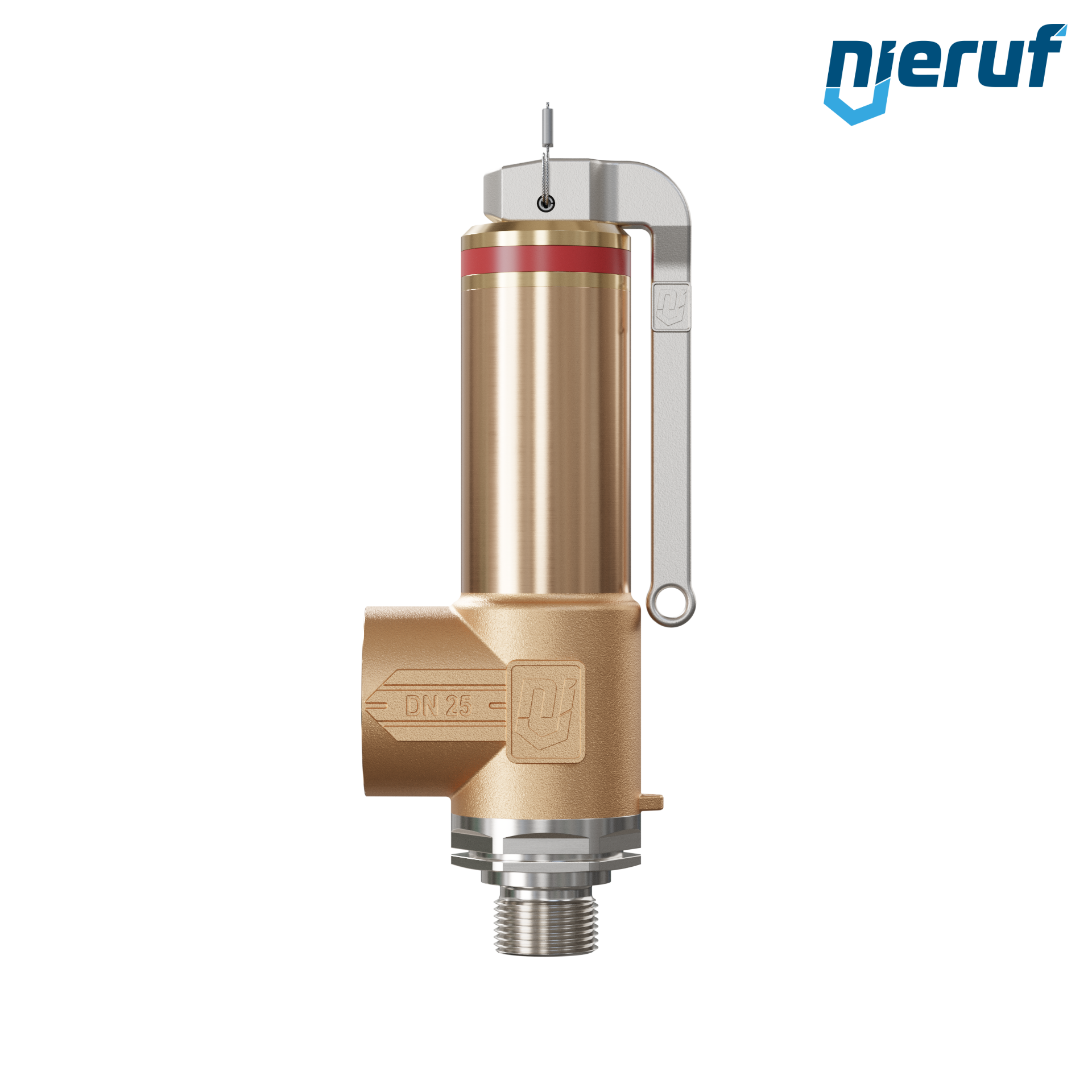 Kriogeniczny zawór bezpieczeństwa Dźwignia DN10 1/2" GZ x 1" GW SV18, stal nierdzewna & brąz PTFE