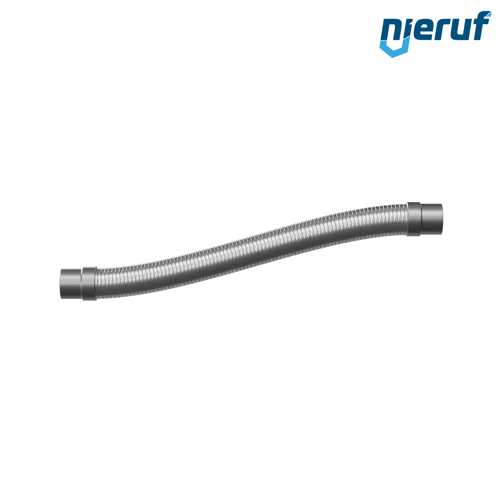 Tubo corrugato in acciaio inossidabile ES01 DN40 - 48.3 mm con treccia doppia e estremità a saldare Lunghezza 1000 mm