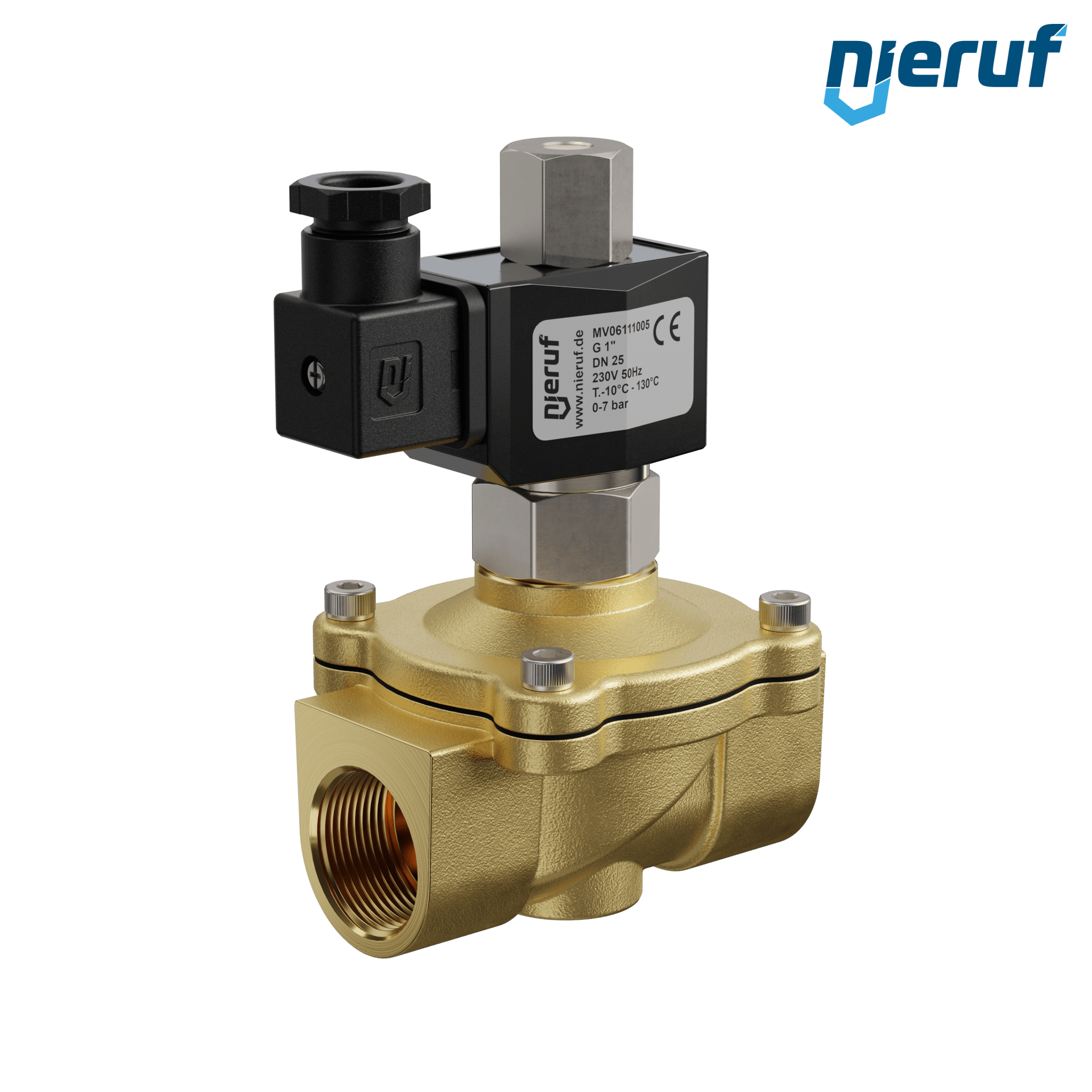 elettrovalvola DN25 G 1" pollici ottone MV06 EPDM 230V 50Hz NO