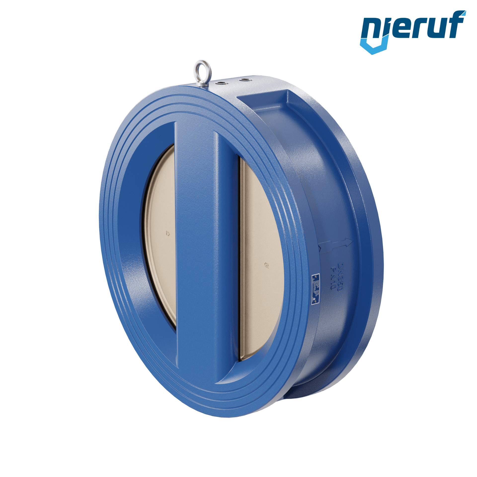 valvola di ritegno a doppio battente DN350 ANSI150 DR04 ANSI 150 GGG40 con rivestimento epossidico blu 180µm  NBR