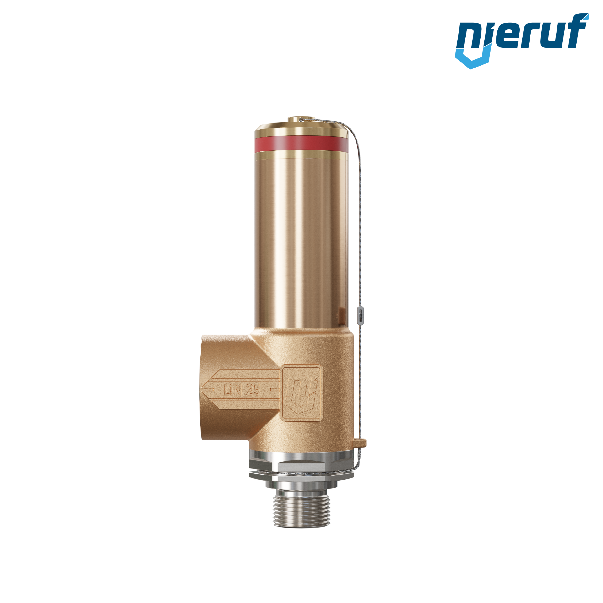 Kriogeniczny zawór bezpieczeństwa bez podnoszenia DN10 1/2" GZ x 1" GW SV18, stal nierdzewna & brąz PTFE