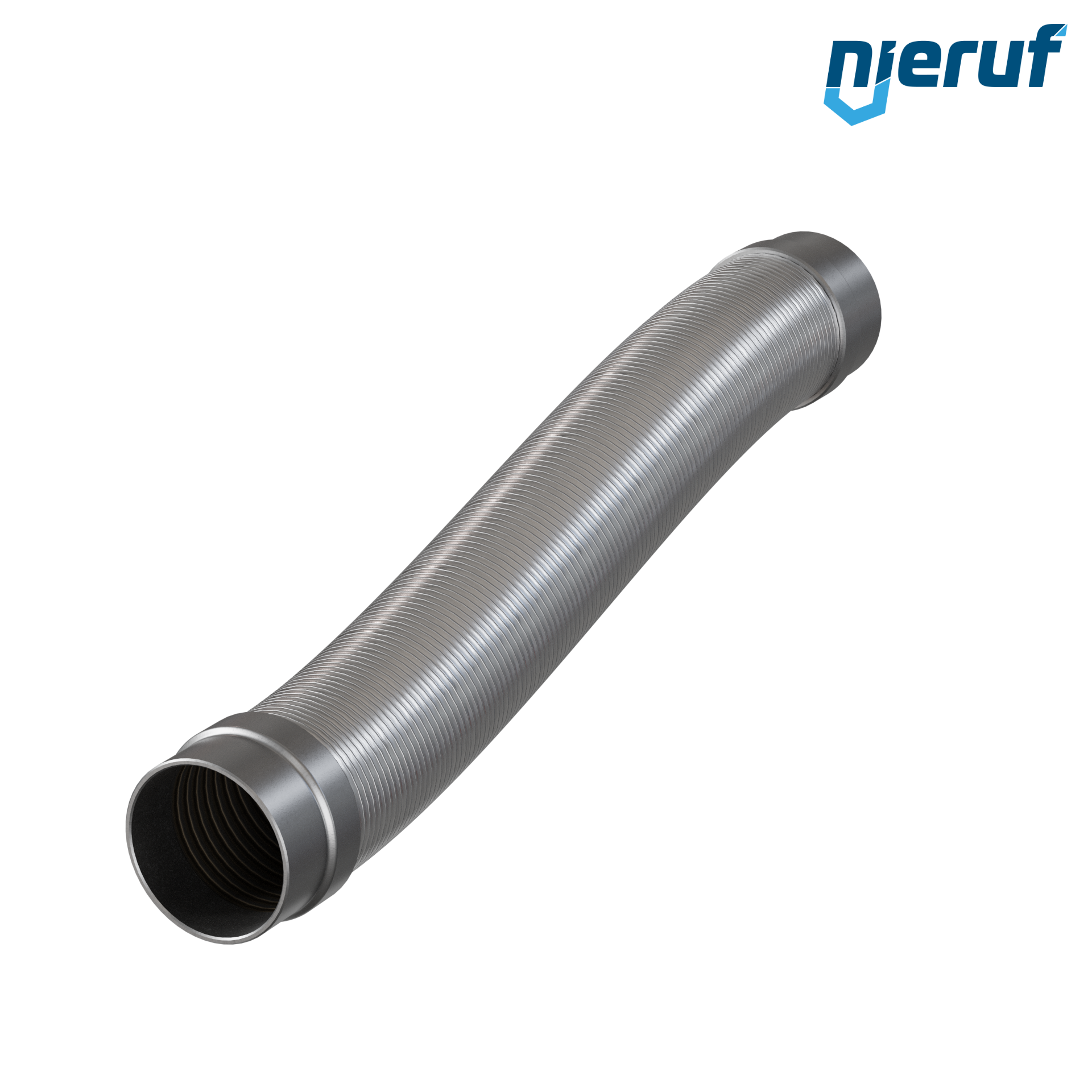 Tubo corrugato in acciaio inossidabile ES01 DN80 - 88.9 mm con treccia doppia e estremità a saldare Lunghezza 1000 mm