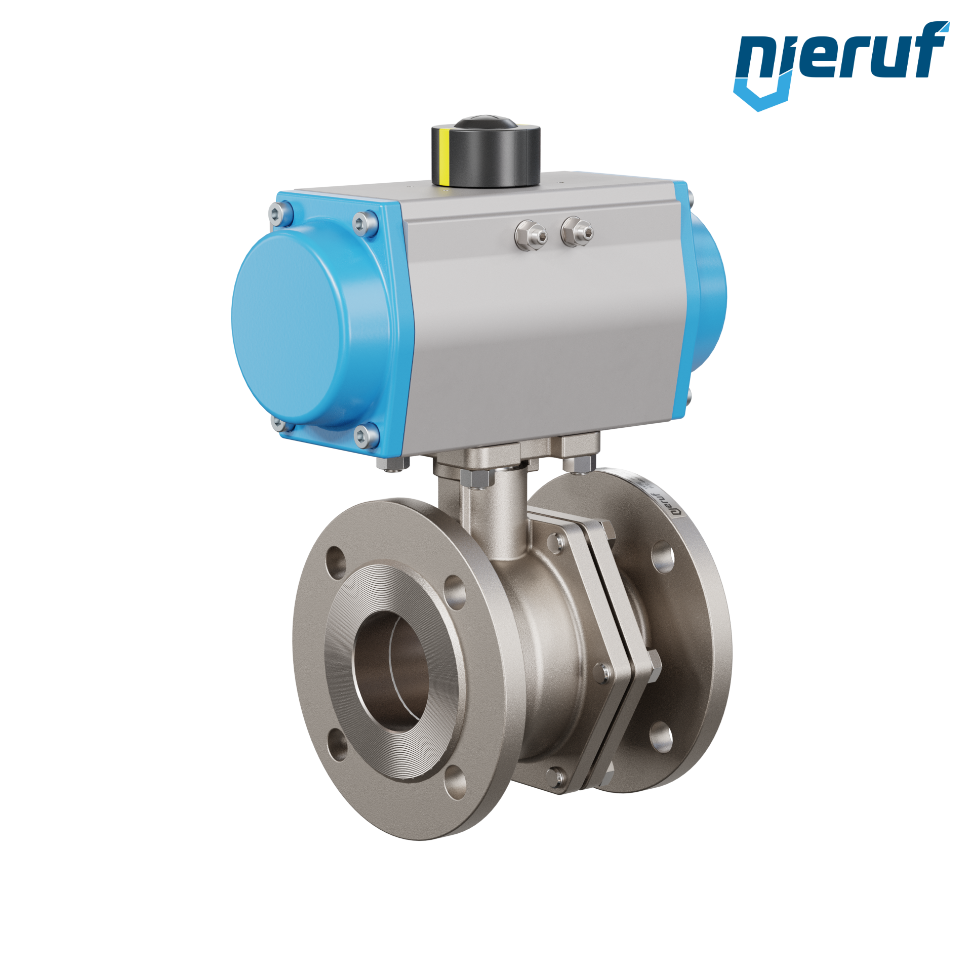 valvola a sfera flangiata DN65 PK05 azionamento rotativo pneumatico a semplice effetto apertura a molla