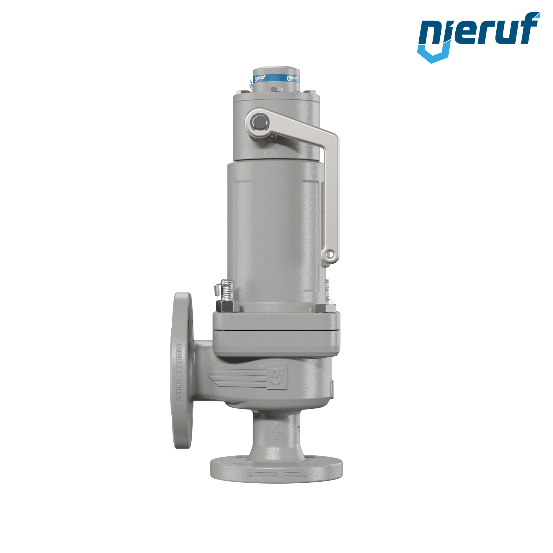 valvola di sicurezza flangiata DN32/DN50 SF06, cappello della molla a tenuta di gas (antigas) PTFE, dispositivo di sollevamento con leva
