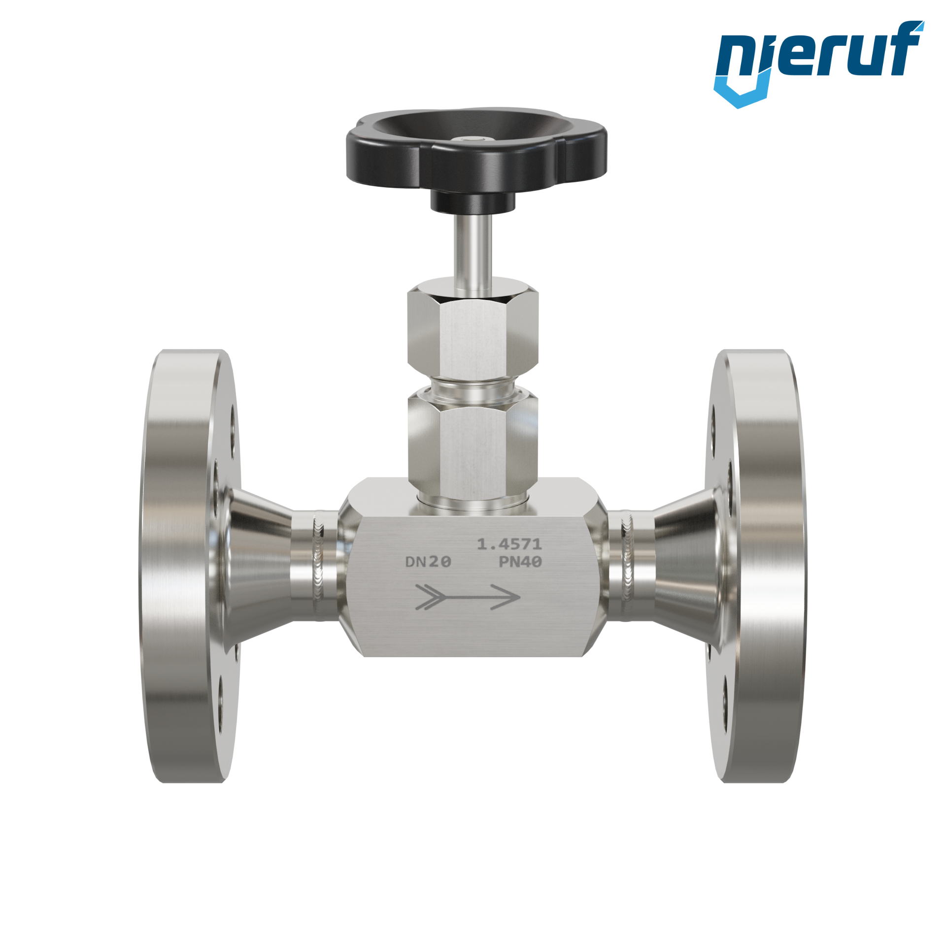 valvola a spillo flangiata NV04 DN20 PN40 acciaio inossidabile 1.4571