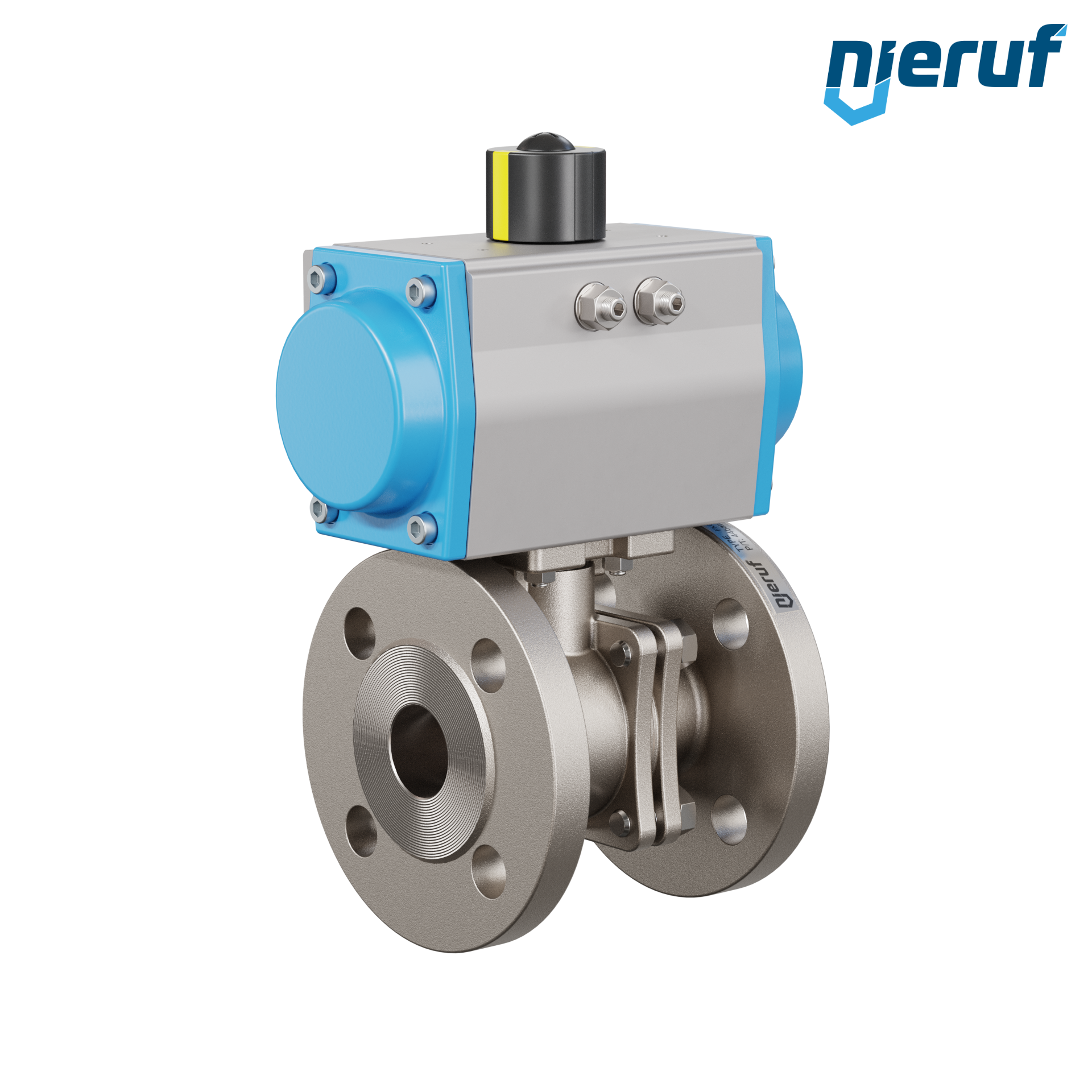 valvola a sfera flangiata DN32 PK05 azionamento rotativo pneumatico a semplice effetto apertura a molla