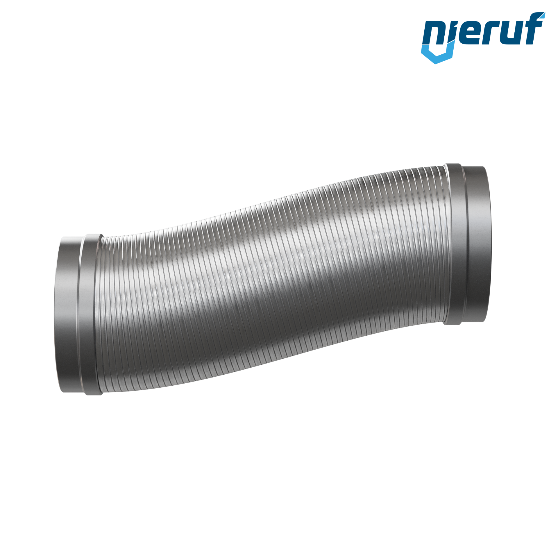Tubo corrugato in acciaio inossidabile ES01 DN200 - 219.1 mm con treccia doppia e estremità a saldare Lunghezza 1000 mm