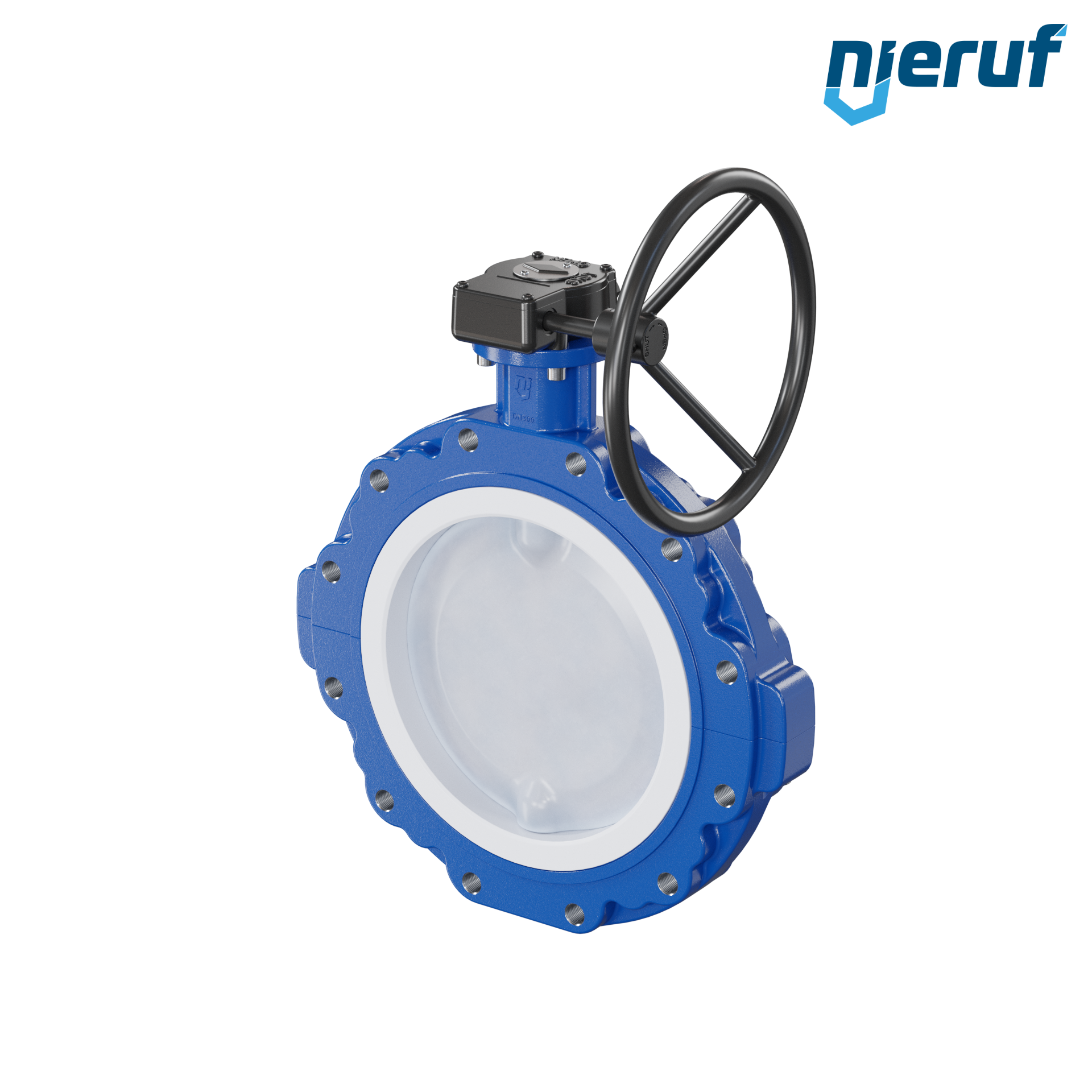 valvola a farfalla PFA PTFE AK10 DN300 ANSI150 volantino manuale inserto in FKM
