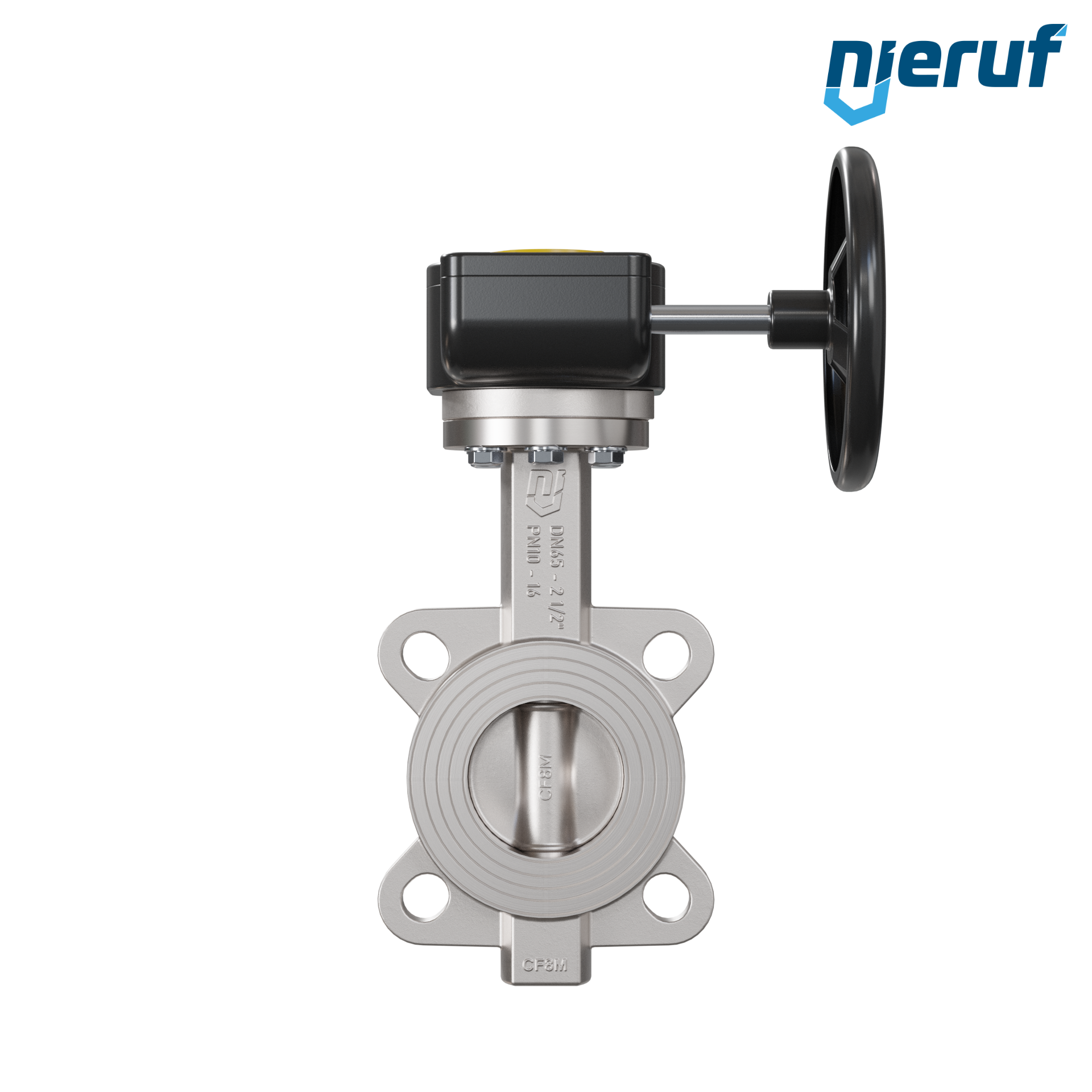 valvola a farfalla in acciaio inossidabile DN 65 PN16 AK08 metallo volantino