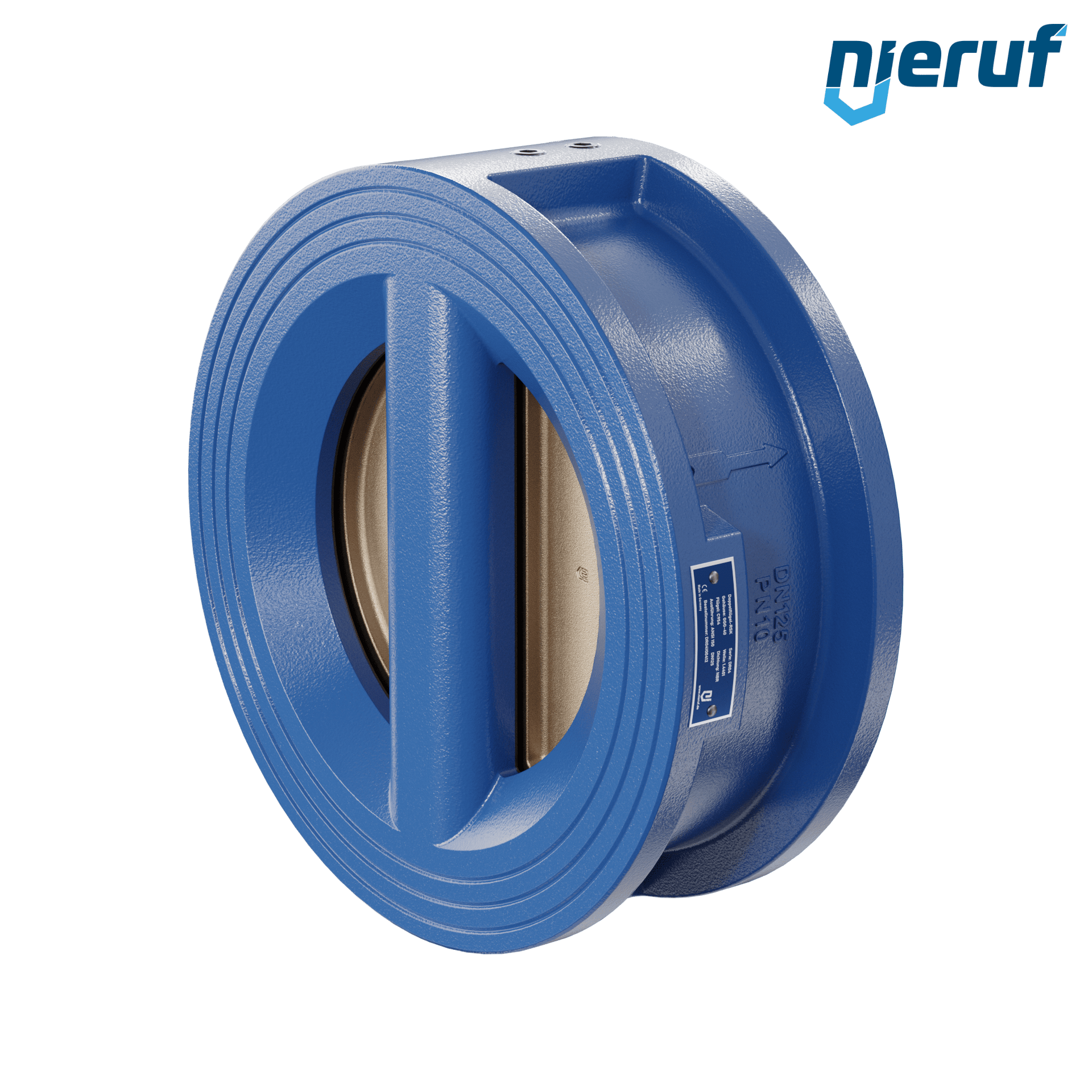 valvola di ritegno a doppio battente DN125 ANSI150 DR04 ANSI 150 GGG40 con rivestimento epossidico blu 180µm  NBR